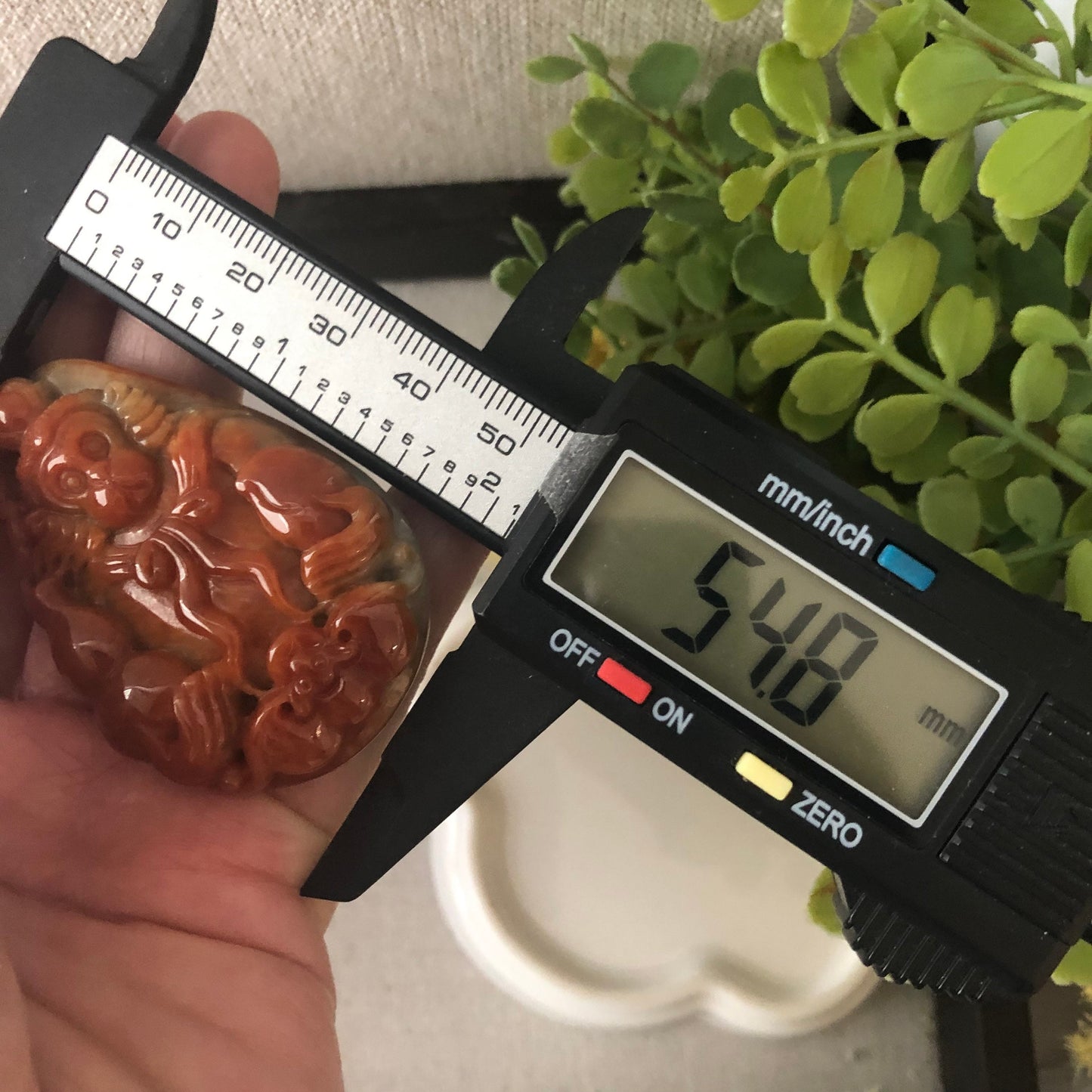 54.8mm Jadeite Jade Red Brown Carved Monkey King Pendant Neck Rope Tie