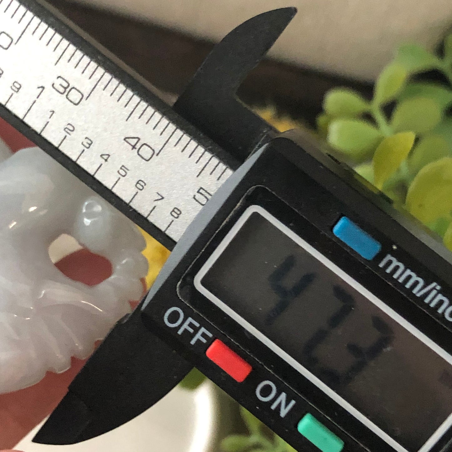 47.3mm Jadeite Jade Icy Carved Elephant Statue Display Stamp