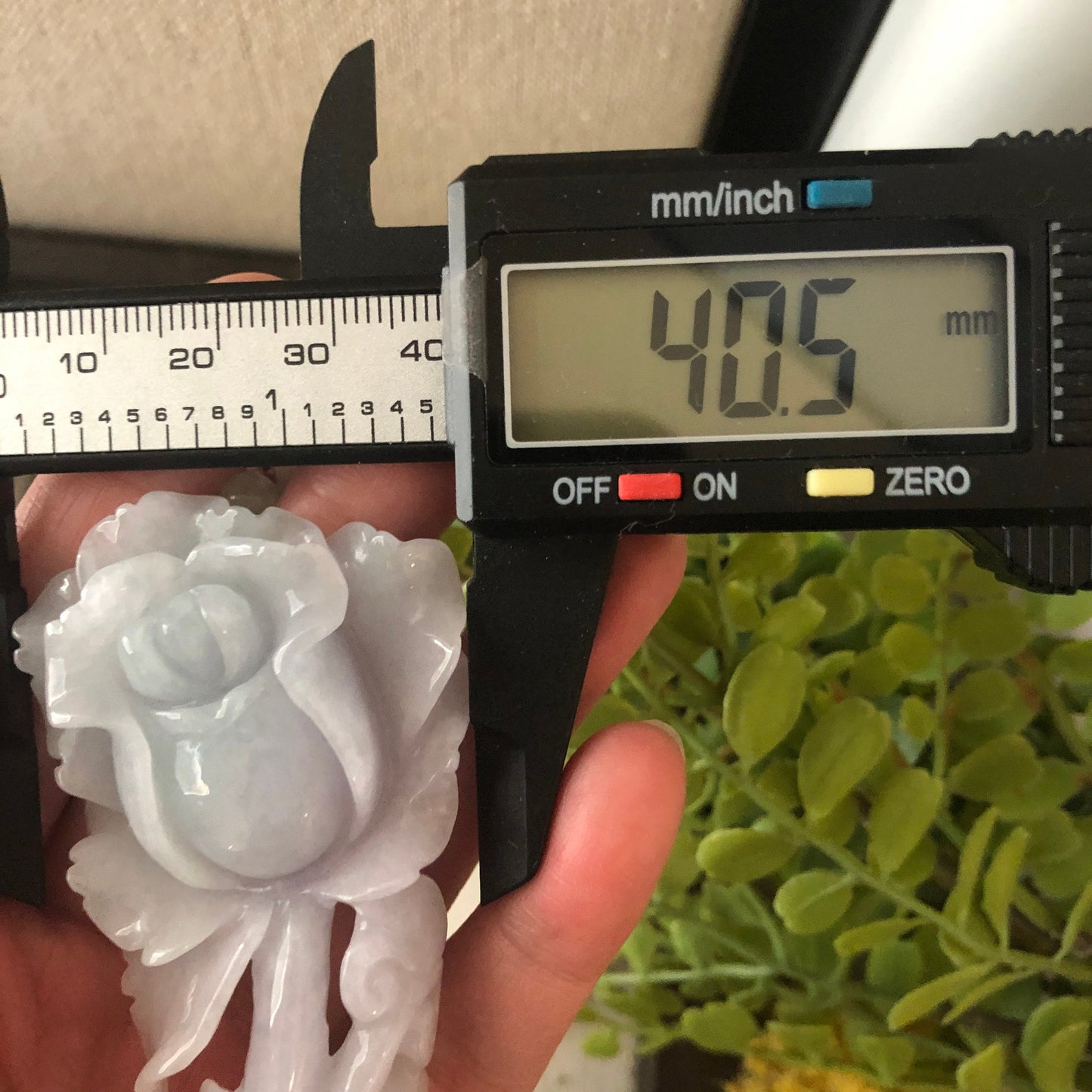 Reserved. 70mm Jadeite Jade Icy Tint Blue Lavender Fine Carved Flower Pendant