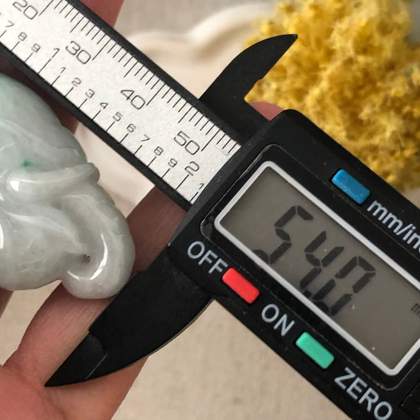 54.8mm Jadeite Jade Green White Carved Monkey Elephant Peach Pendant Neck Rope Tie