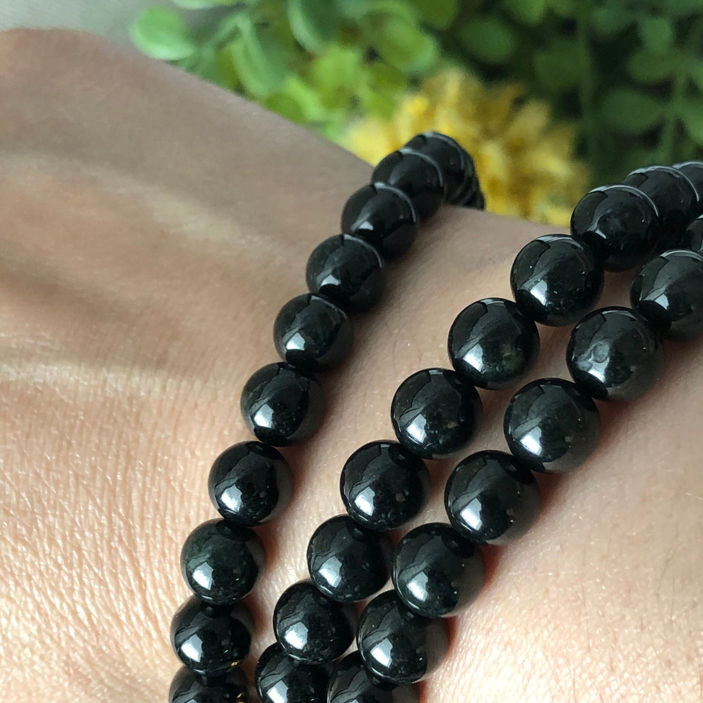 8mm Black Jade Jadeite Round Bead Necklace Bracelet
