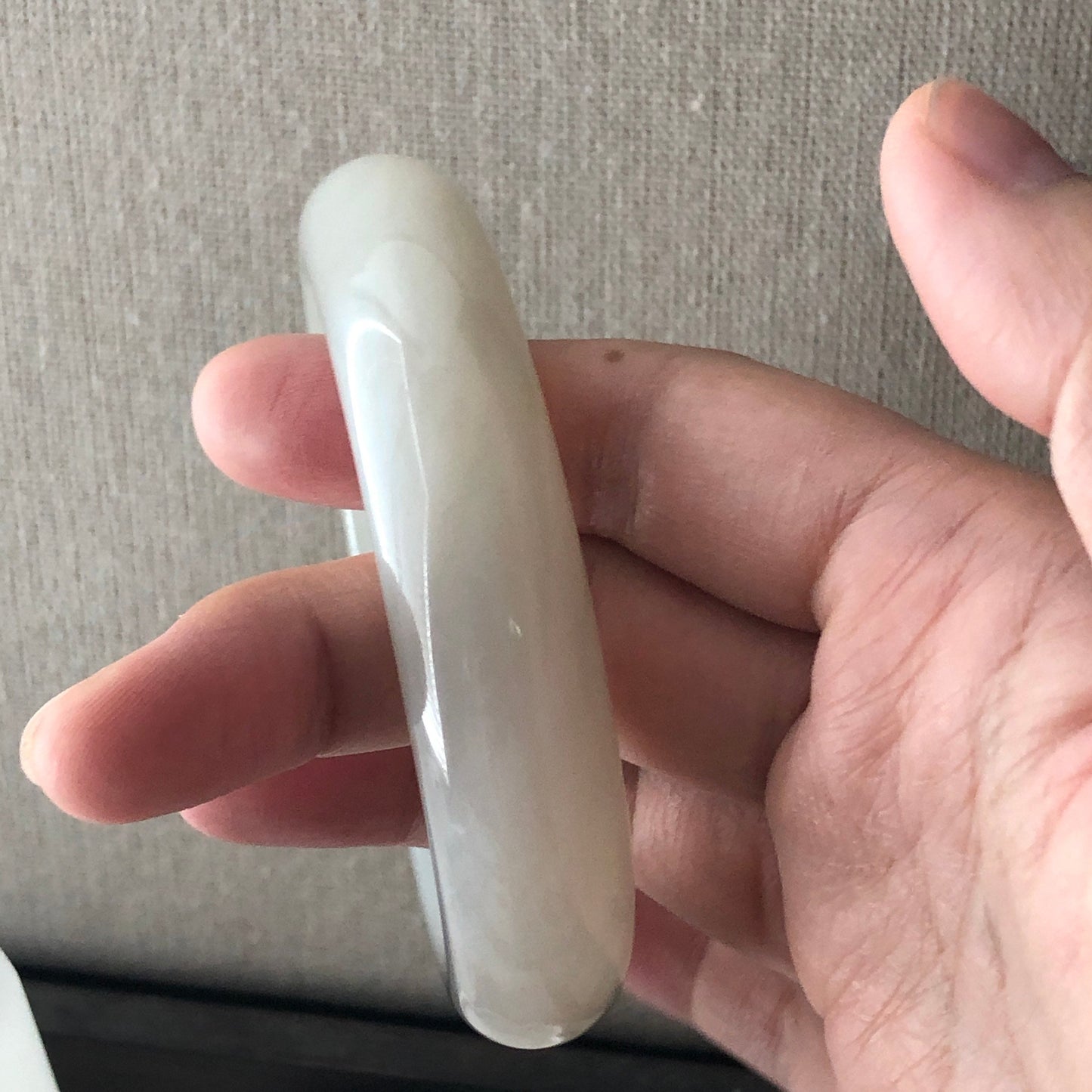 60mm Big Hetian Jade Icy White Bangle