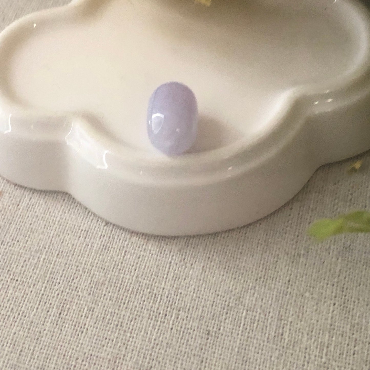 14.1 Jadeite Jade Icy Tint Lavender Pill Bead Charm Pendant