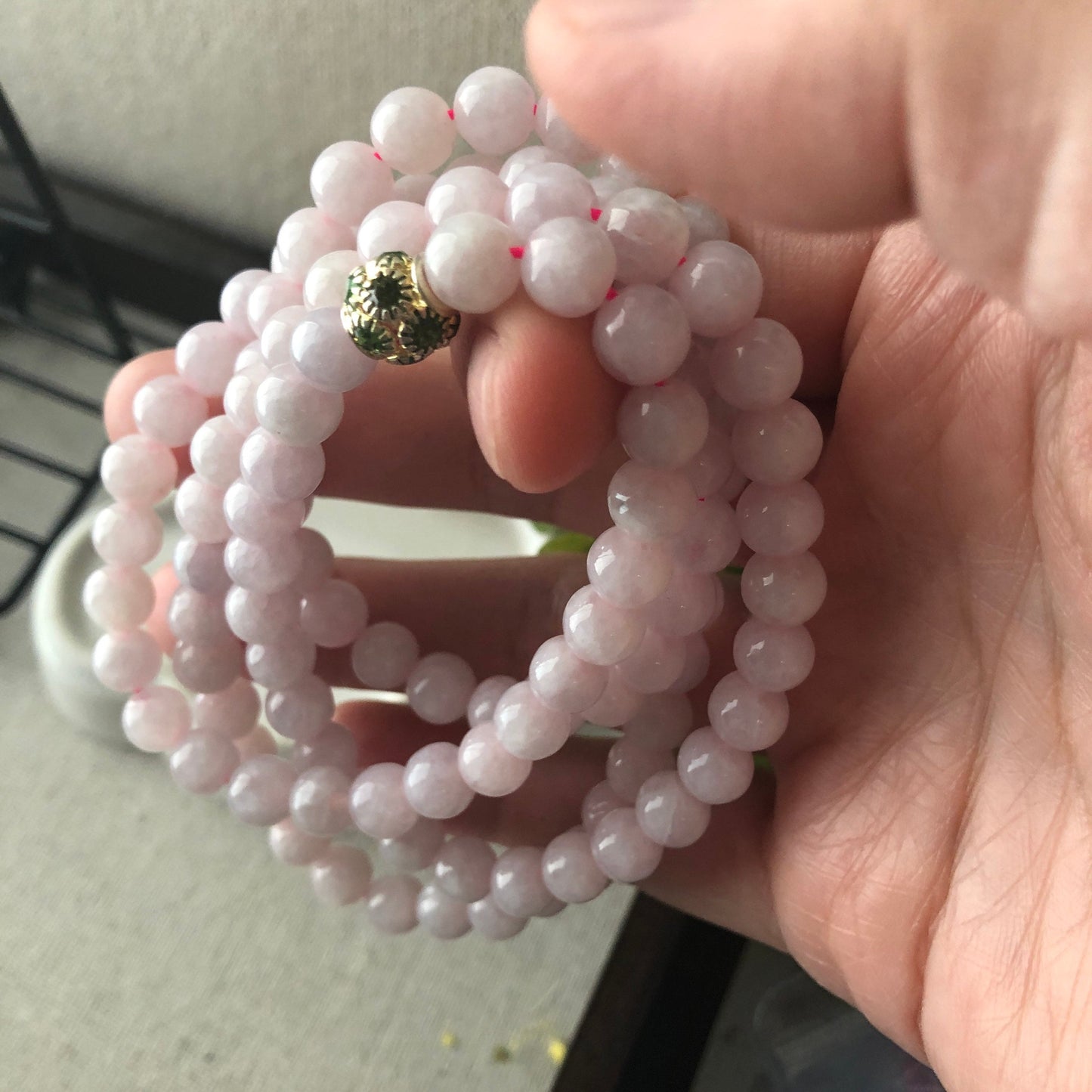 7mm Pink Jade Jadeite Round Bead Necklace Bracelet
