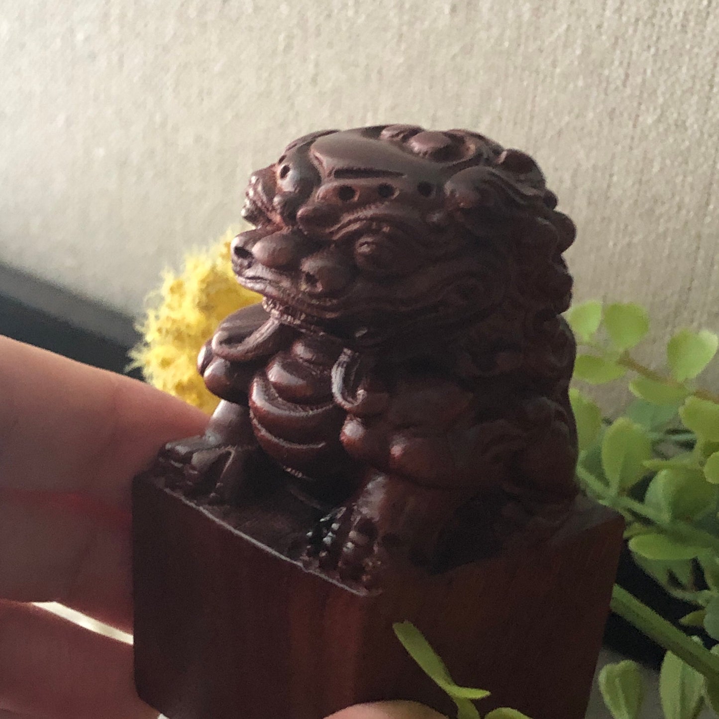 70mm Wooden Carved Dragon Statue Display NOT JADE