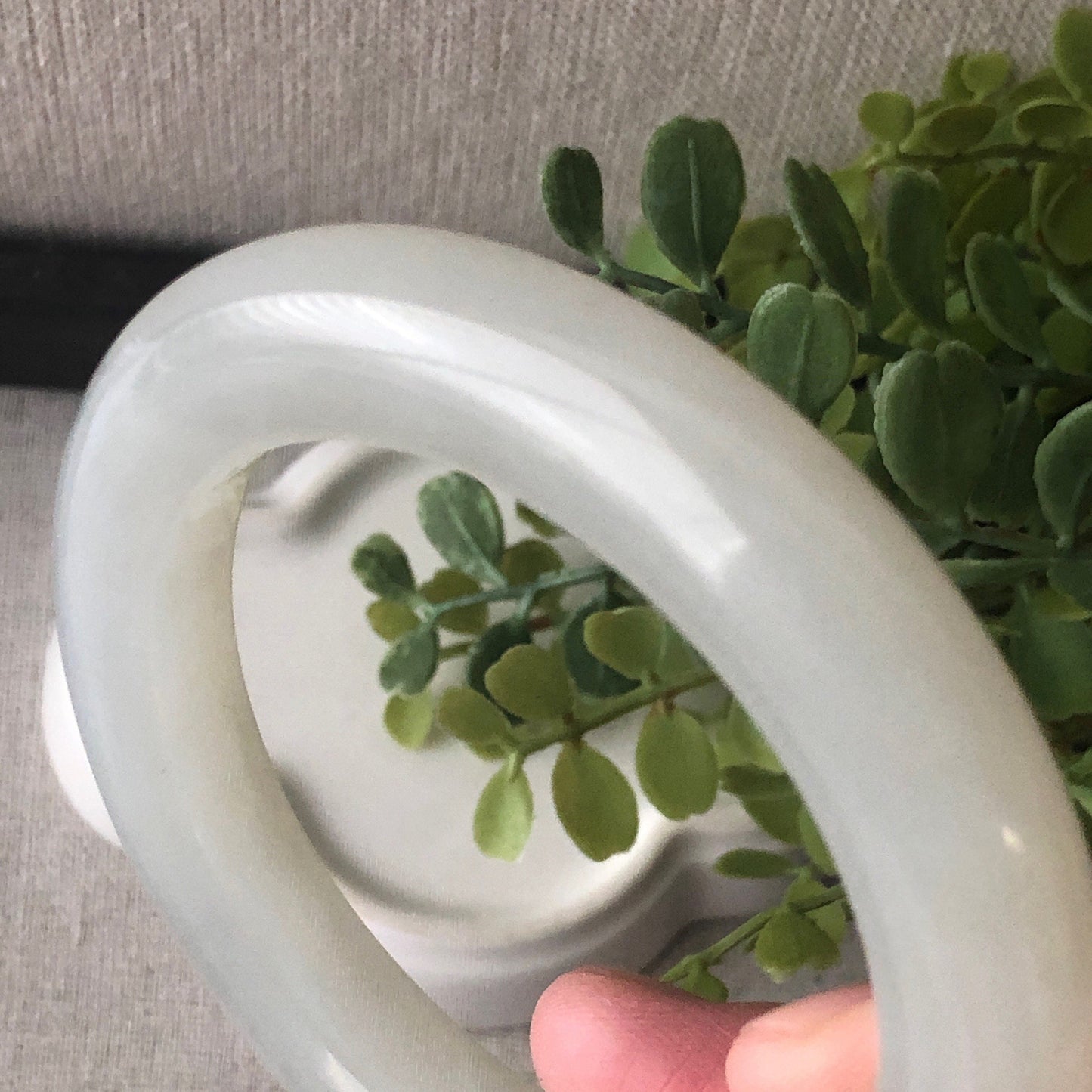 56mm Icy Hetian Jade D-shaped Bangle