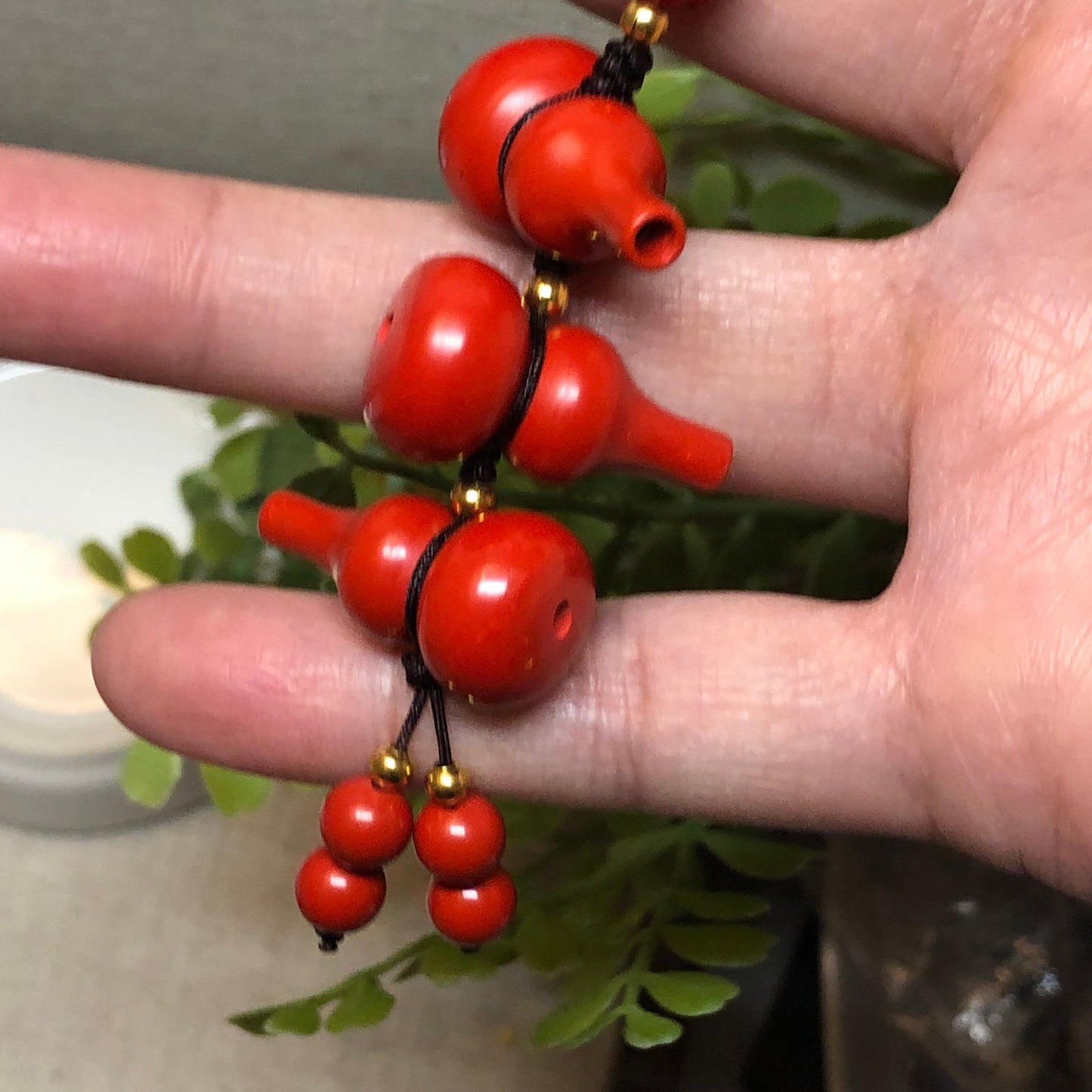 27 mm Cinnabar Red Hulu Gourd Charm