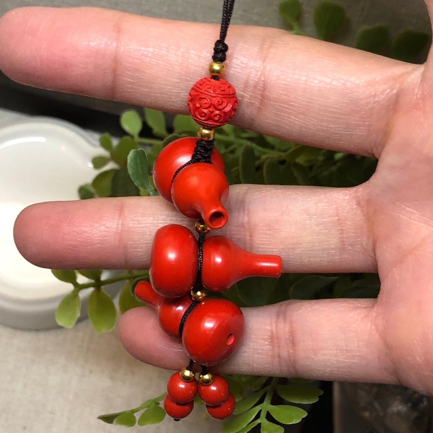 27 mm Cinnabar Red Hulu Gourd Charm