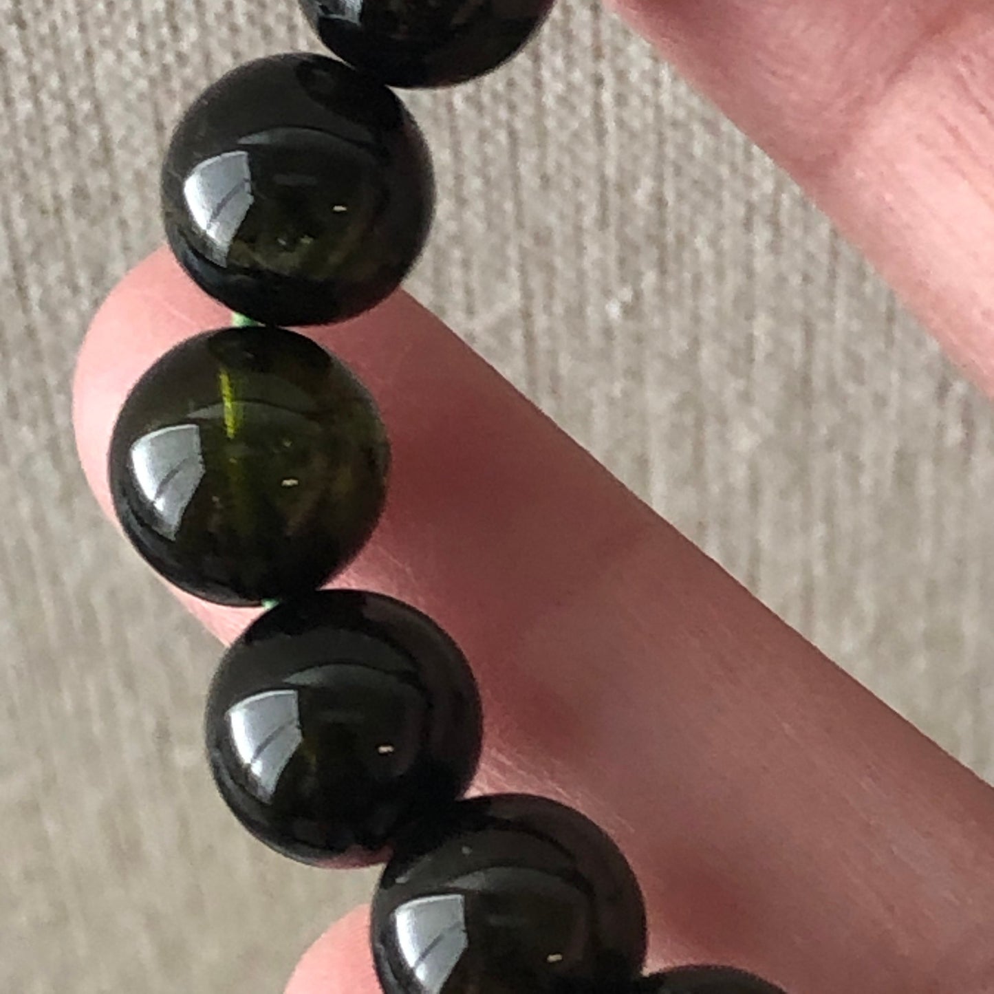 10 mm Natural Black Yellow Green Quartz Bracelet