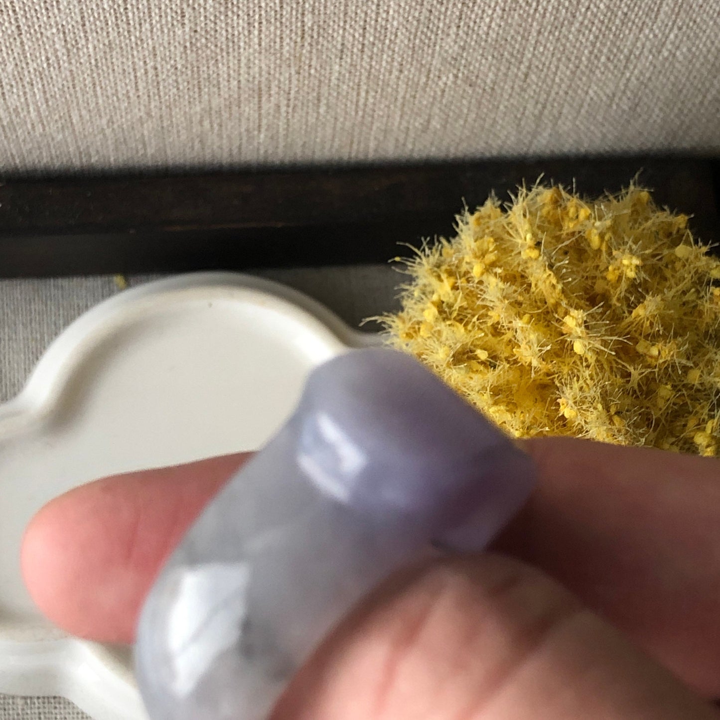 Us size 10-11 Jadeite Jade Lavender Raised Band Ring