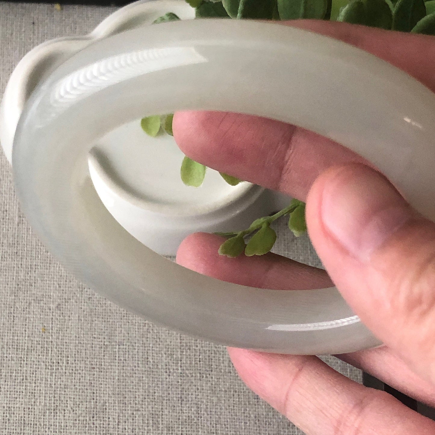 56mm Icy Hetian Jade D-shaped Bangle