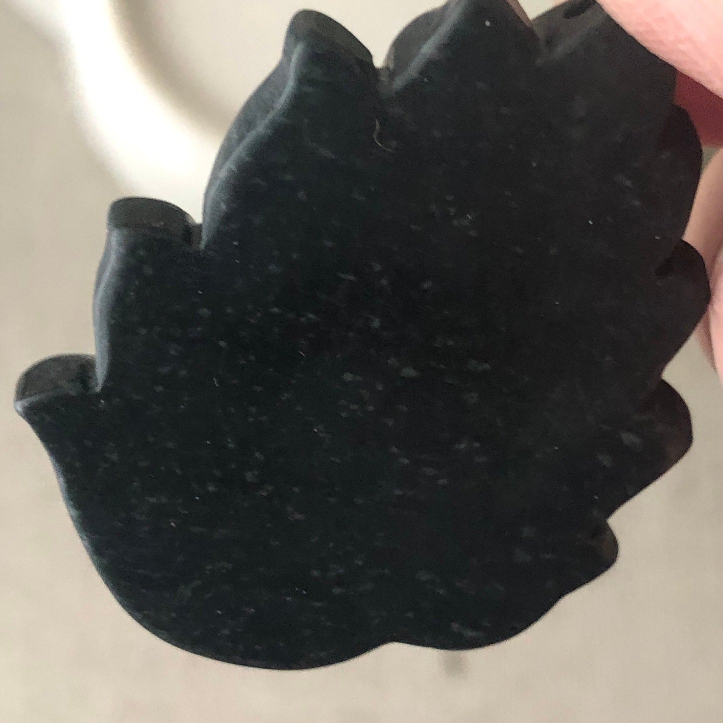 40mm Black Jadeite Jade Carved Fox Tail Kitsune Pendant