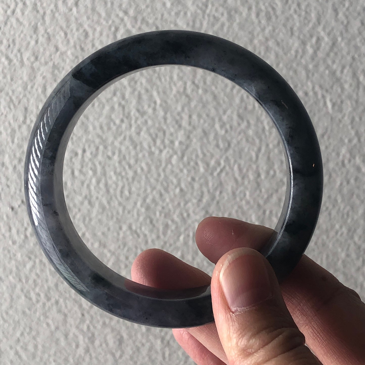 60mm Jadeite Jade Wuji Lavender Bangle