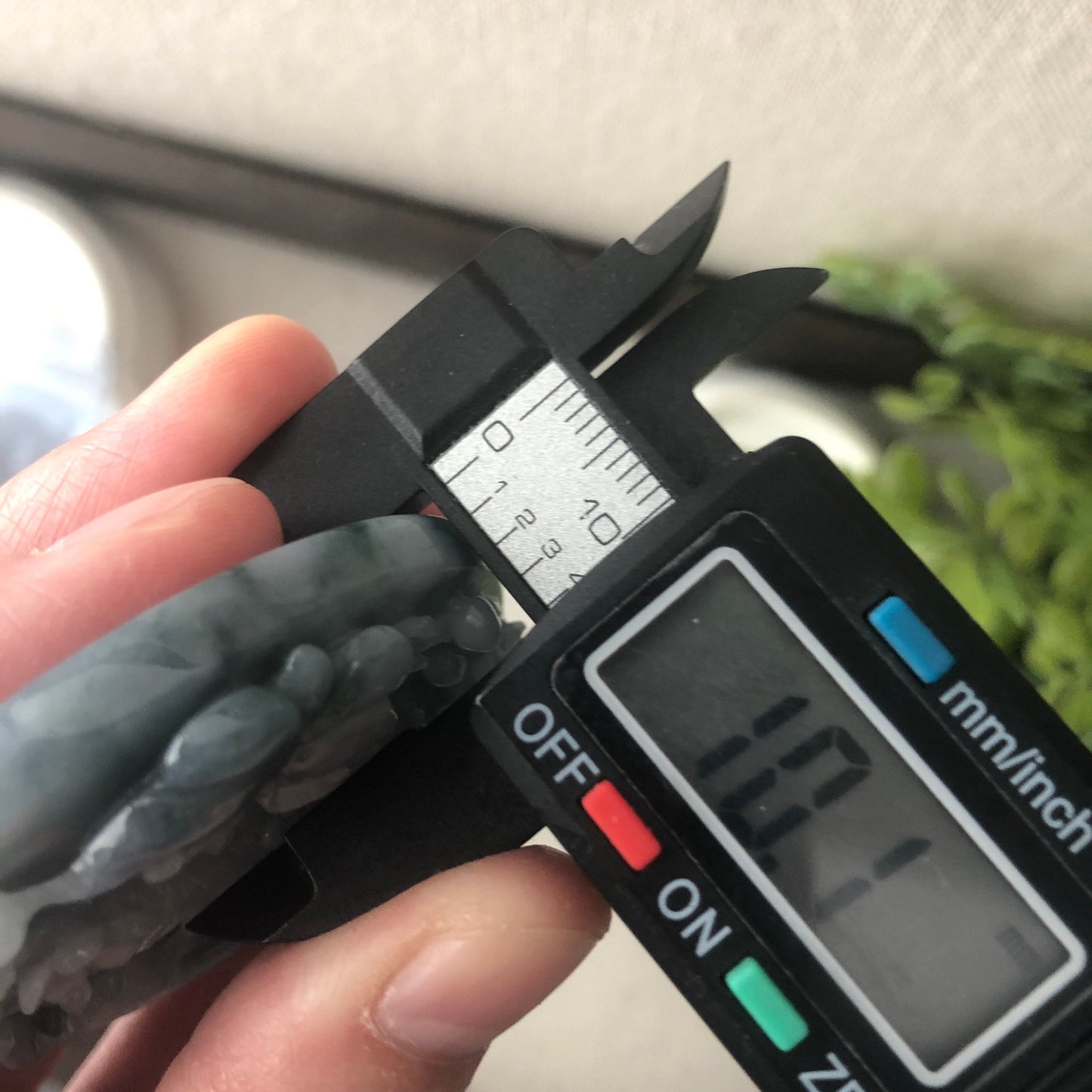 54.3 mm Jadeite Jade Blue Carved Flower Landscape Flower Pendant Rare