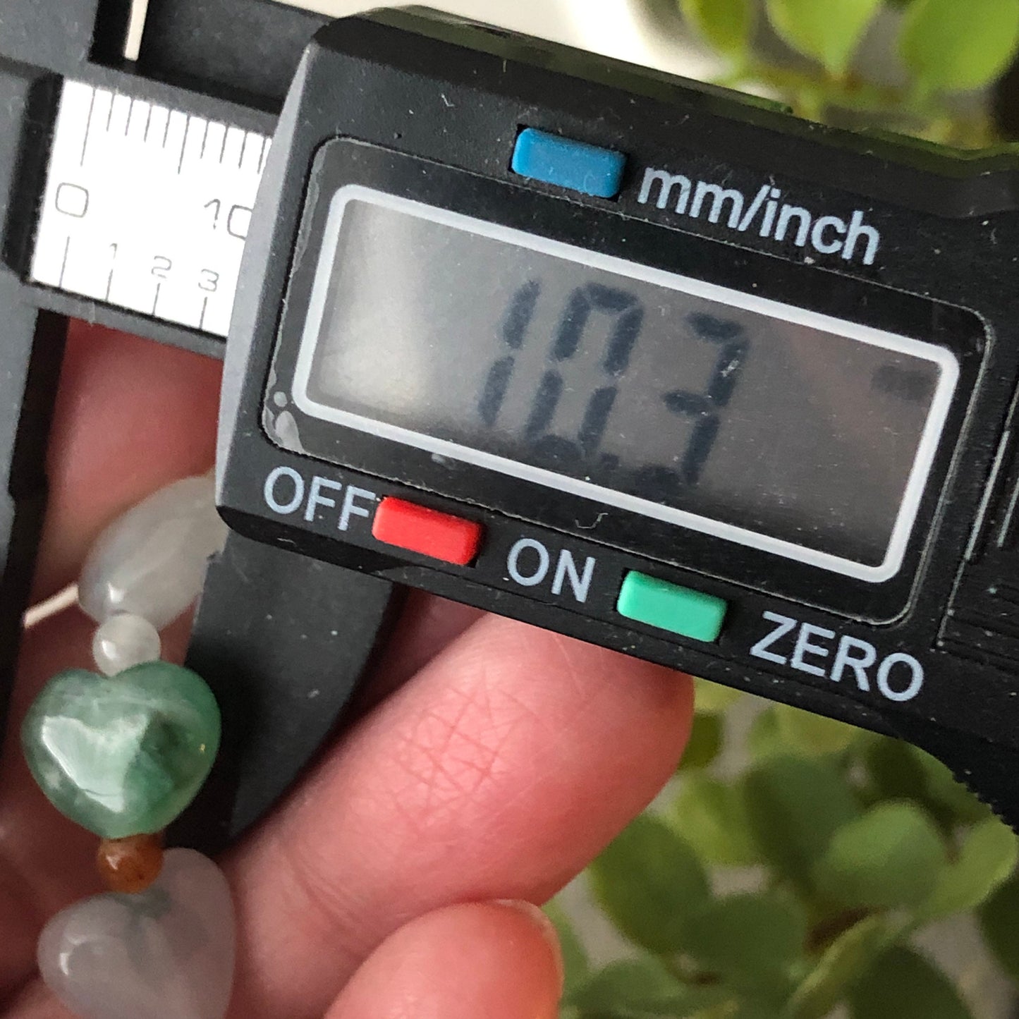 10.3mm Icy Green Jade Jadeite Heart Bead Bracelet