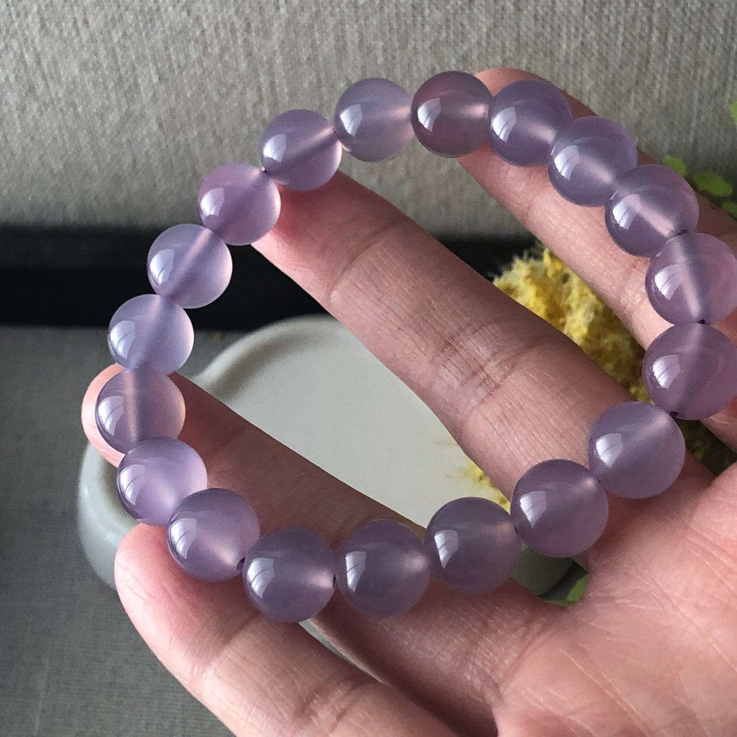 10mm High Quality Agate Lavender Bead Bracelet