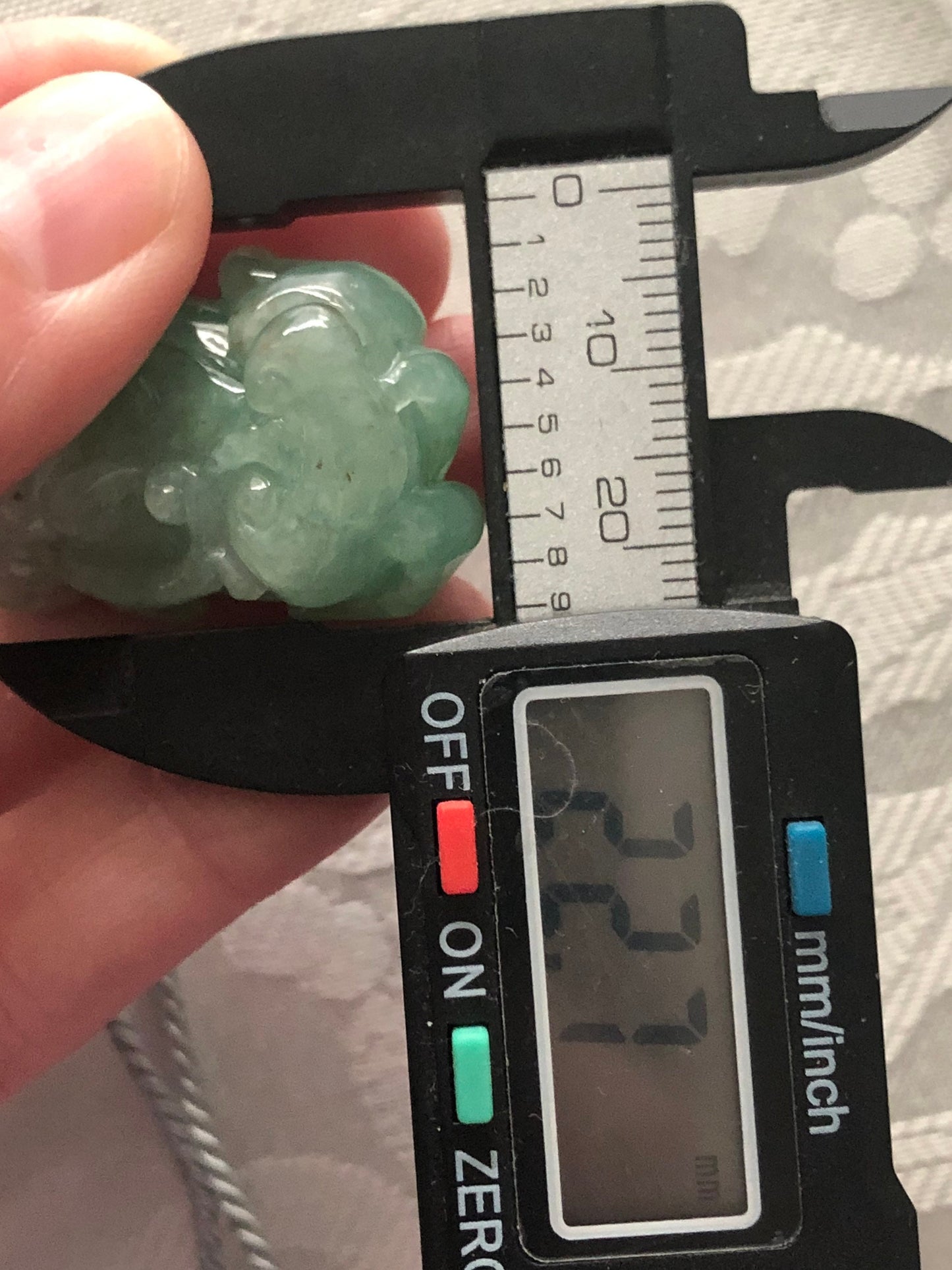 34.3mm Icy Green Jadeite Jade Carved Pixiu Pendant