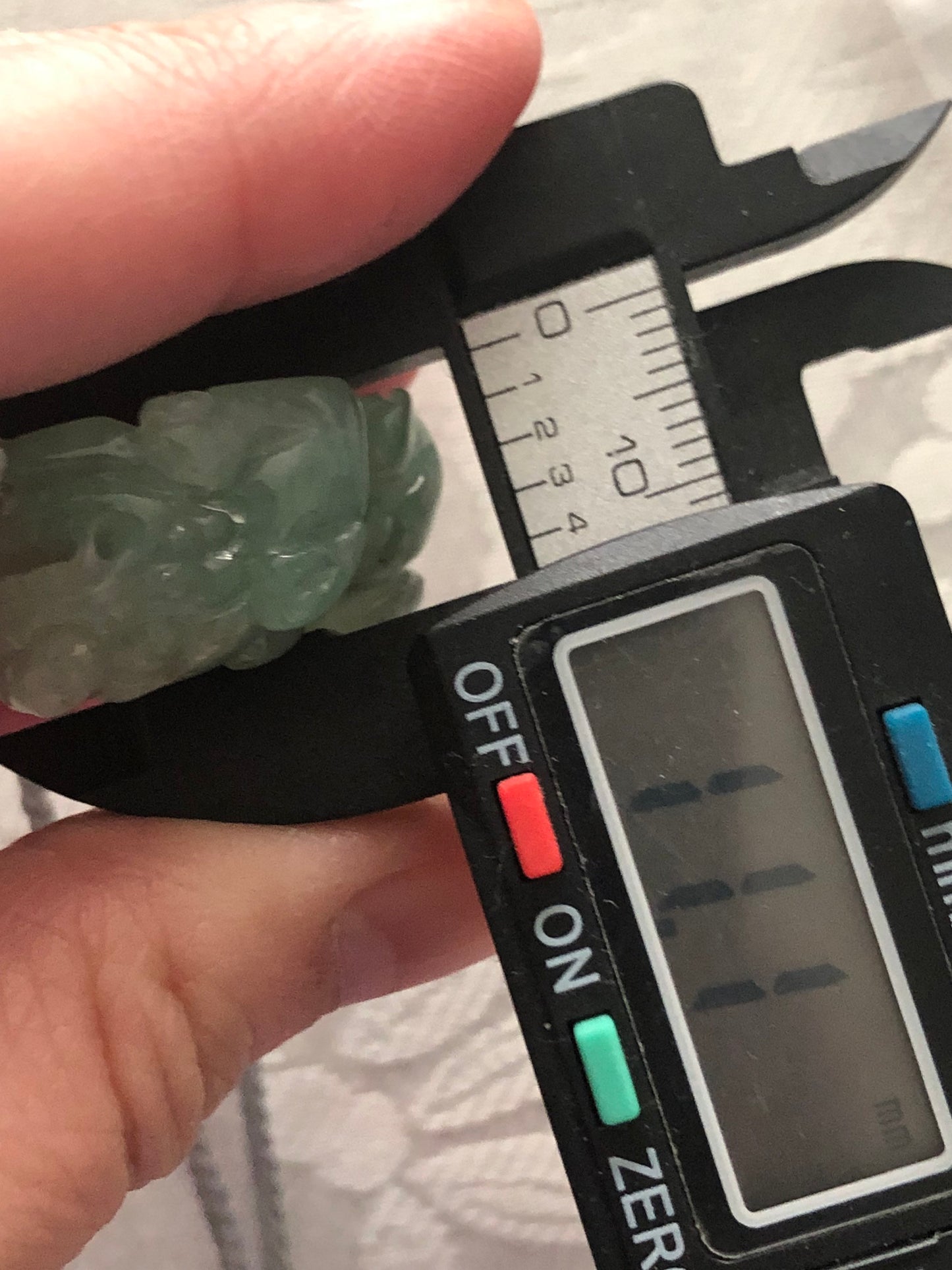 34.3mm Icy Green Jadeite Jade Carved Pixiu Pendant