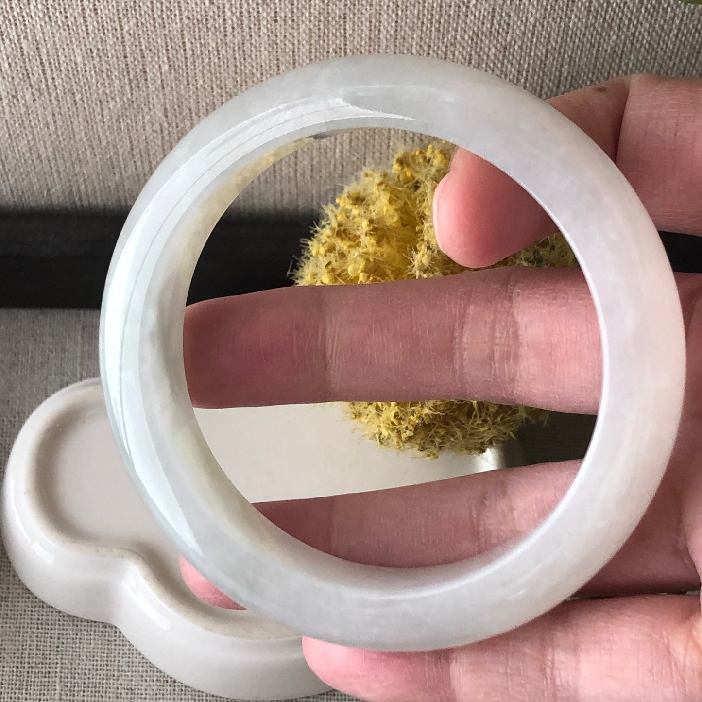 55mm Icy Jadeite Jade Light Green Tone Bangle