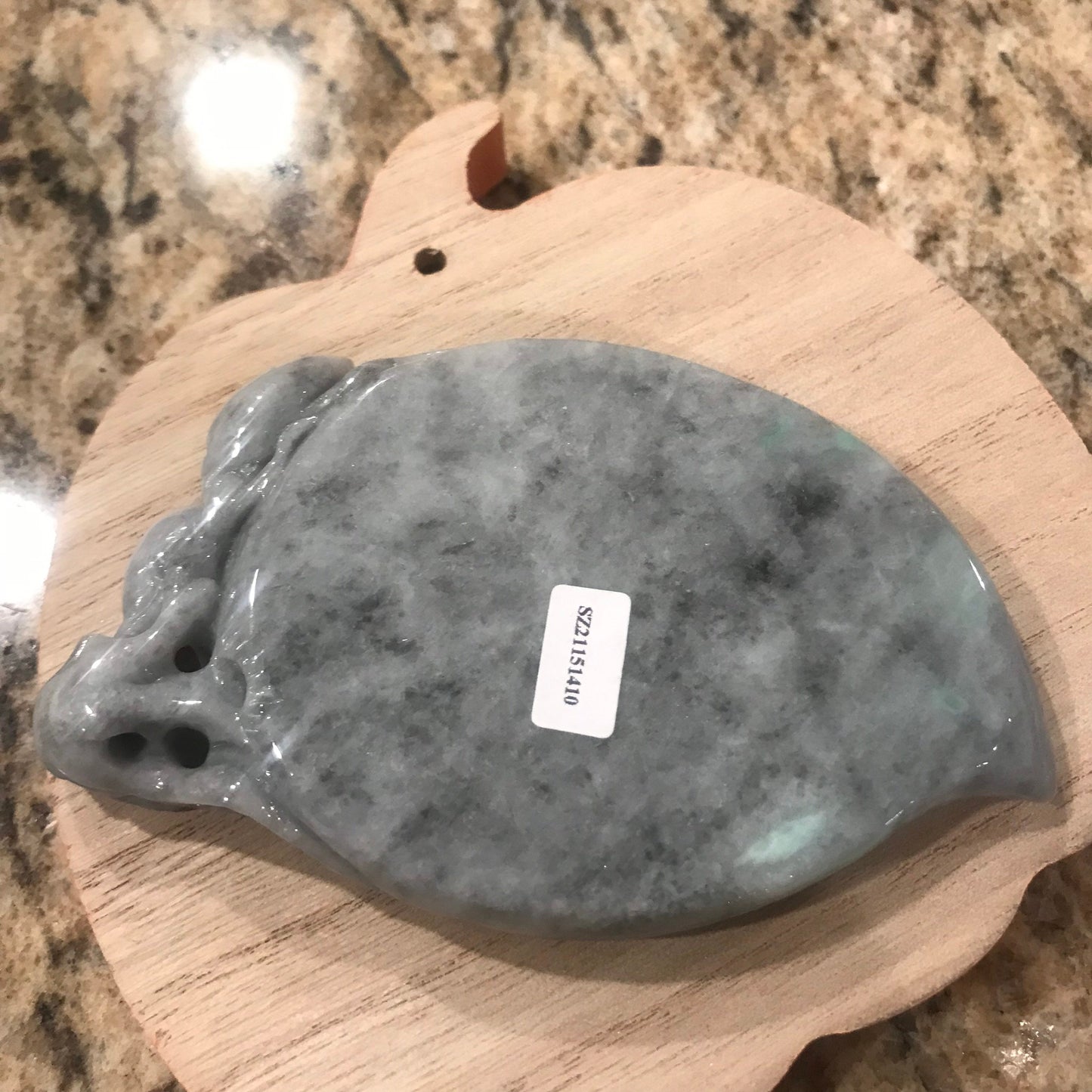 106 mm Jadeite Jade Wuji Green Candy Jewelry Dish Carved Design Display