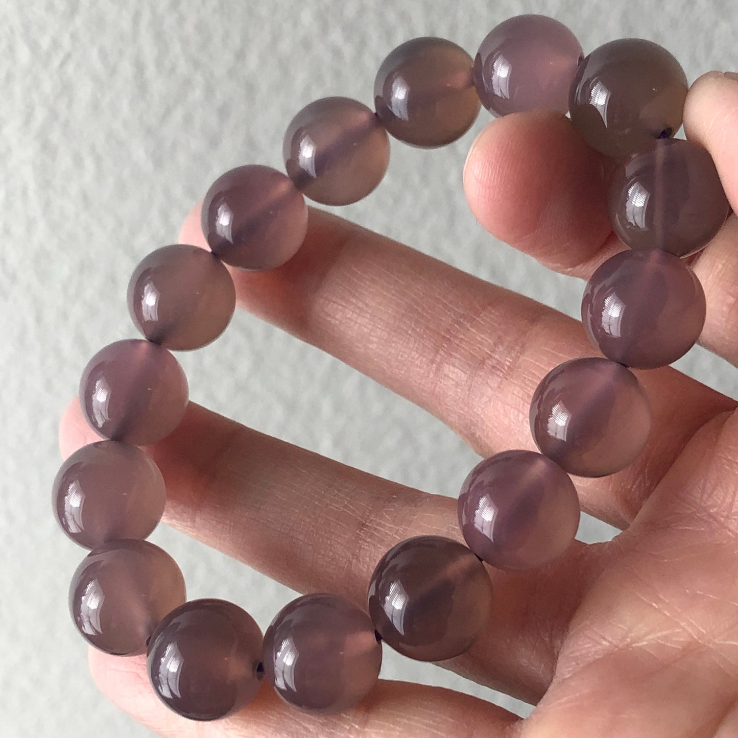 12mm High Quality Ic Agate Lavender Pink Grade A Natural Bead Bracelet