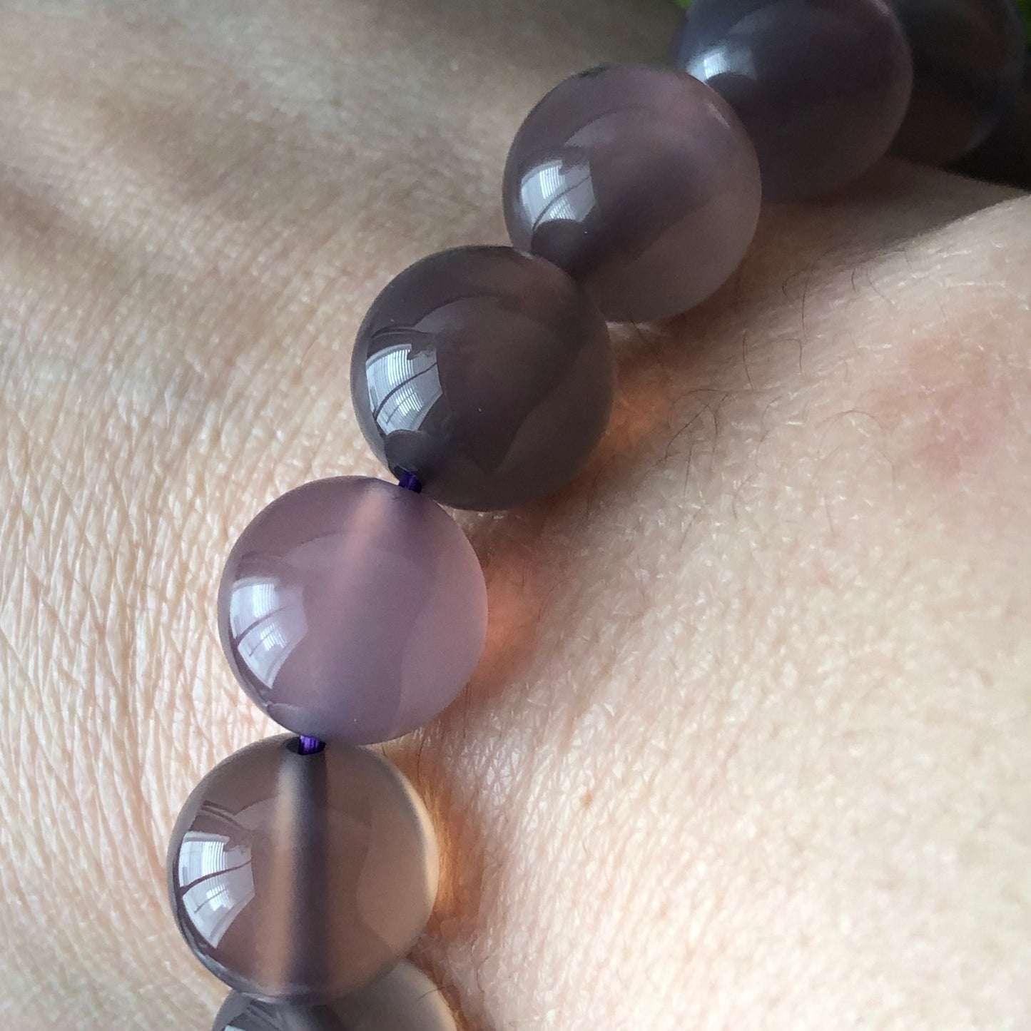12mm High Quality Ic Agate Lavender Pink Grade A Natural Bead Bracelet