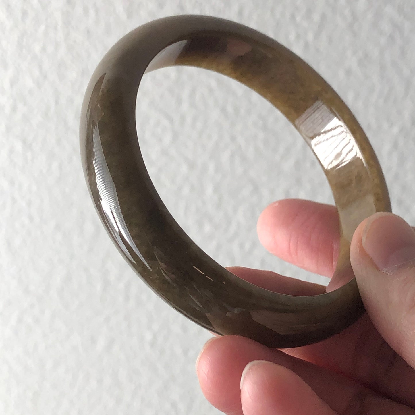 57.7 Jadeite Jade Yellow Brown Bangle