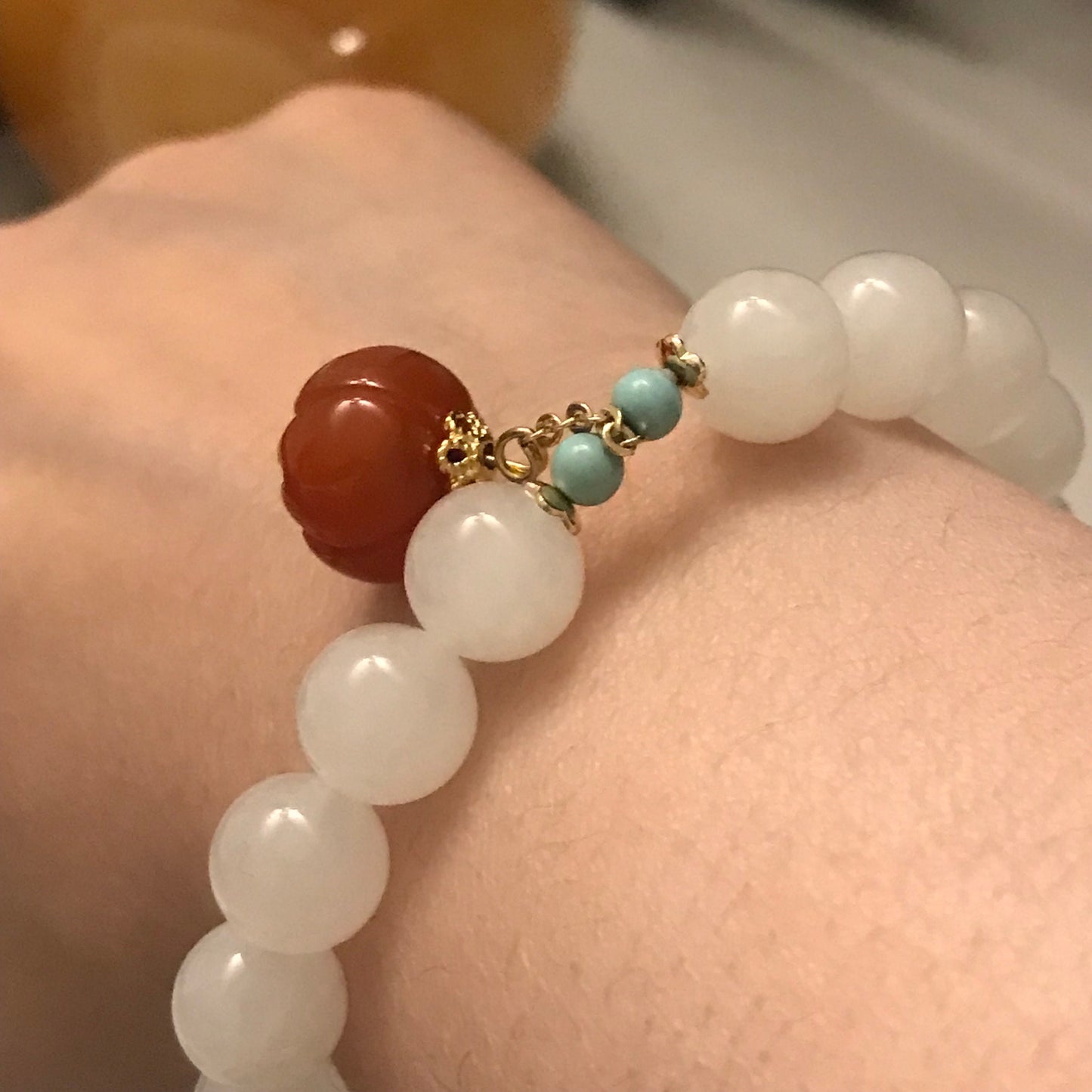10 mm Icy Hetian Jade Bead Bracelet