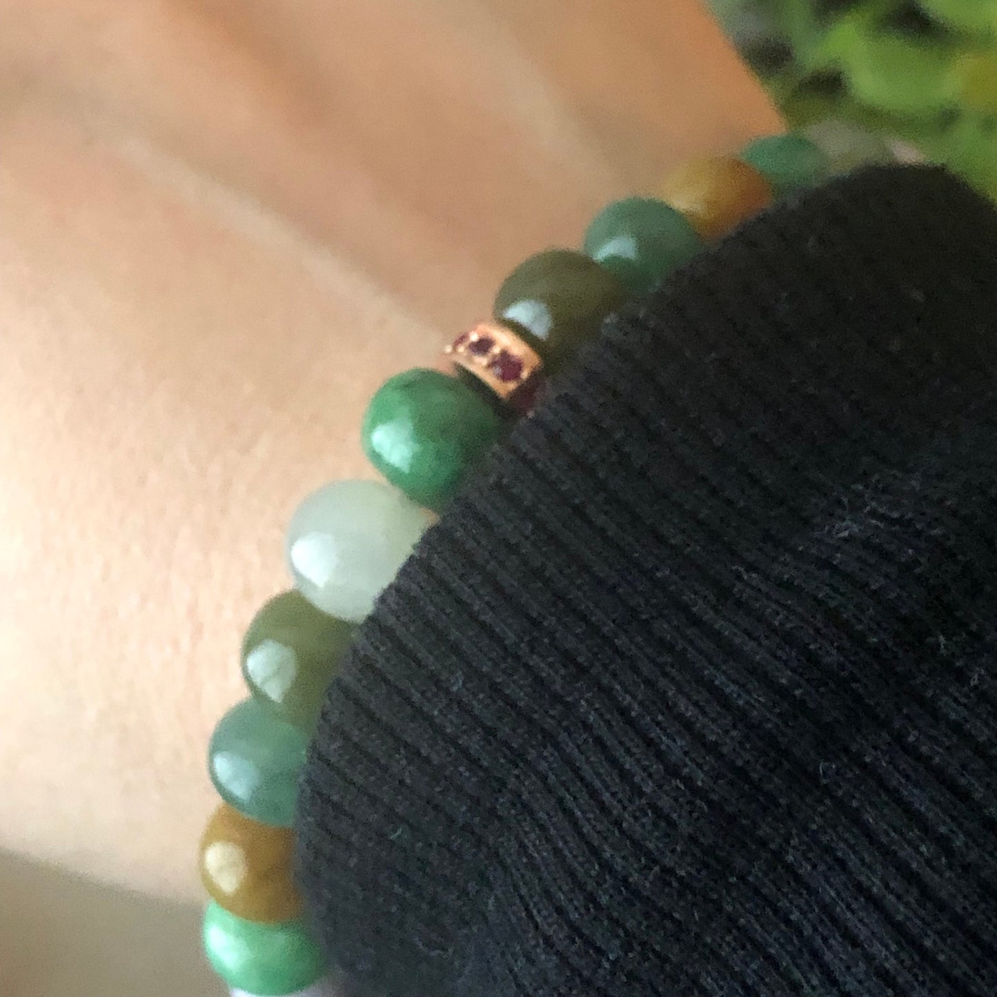 8-9mm Icy Asst. Colors Jade Jadeite Big Flat Donut Bead Bracelet