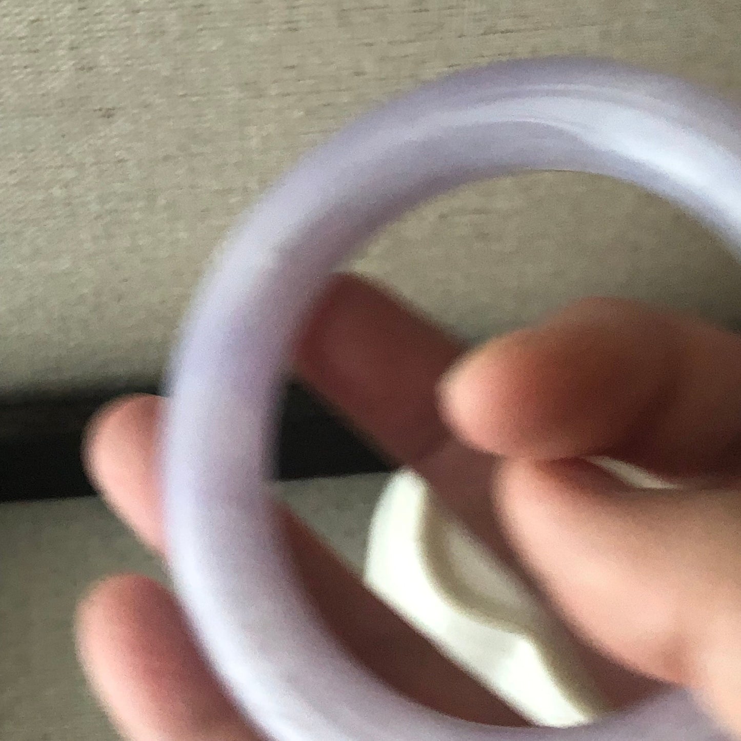 56mm Jadeite Jade Icy Lavender Round Bangle RARE
