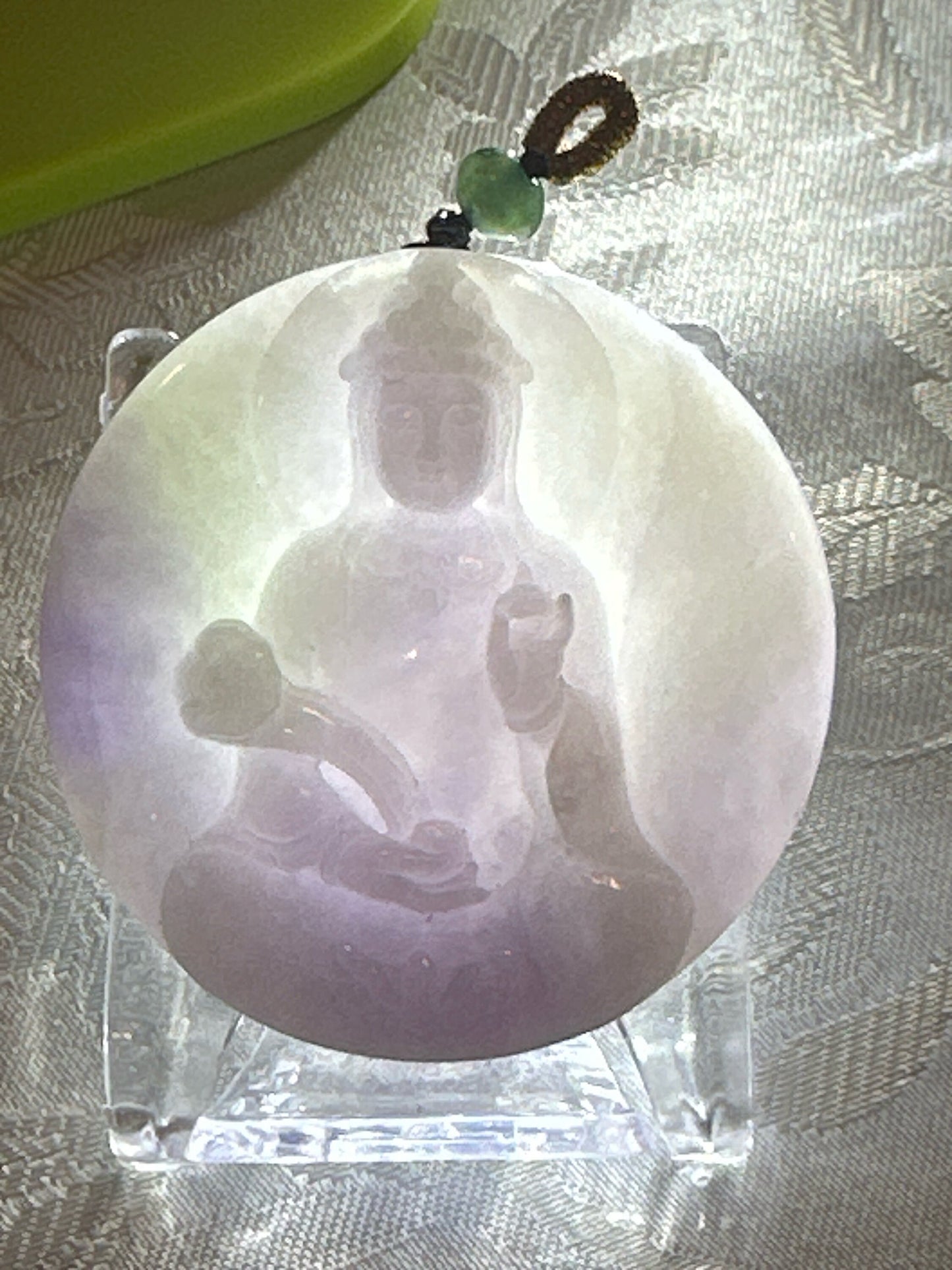 51.3 mm Lavender Jade Guanyin Pendant