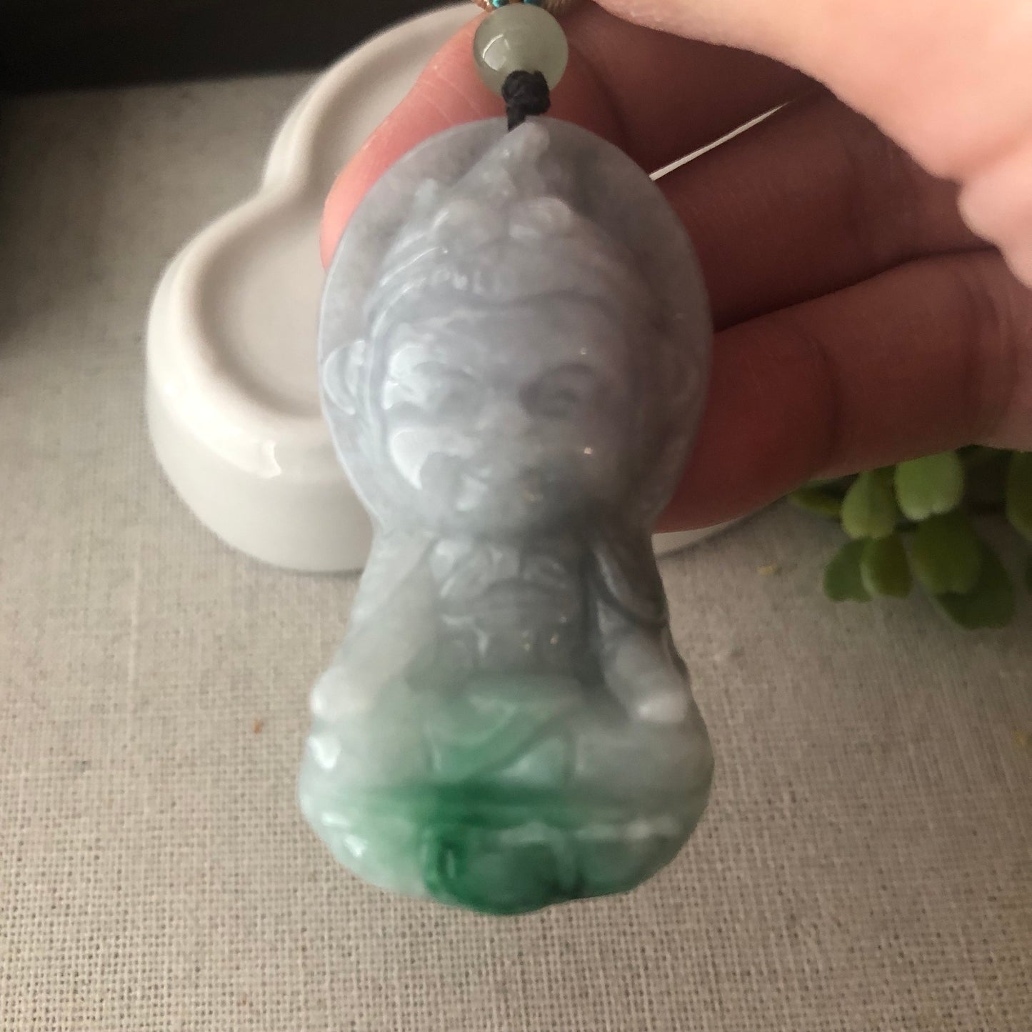 48.6mm Wuji Green Jadeite Jade Carved Monkey King Pendant
