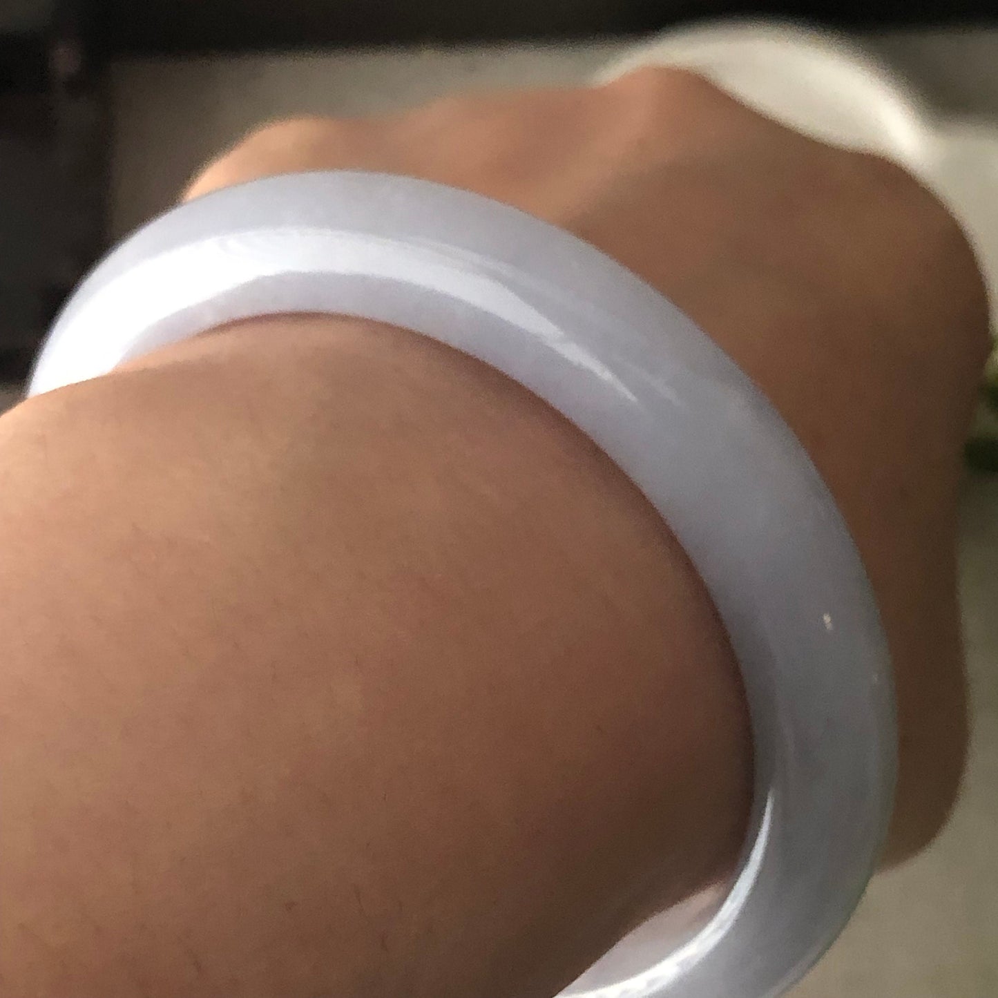 56.4mm Icy Lavender Jadeite D-shaped Bangle