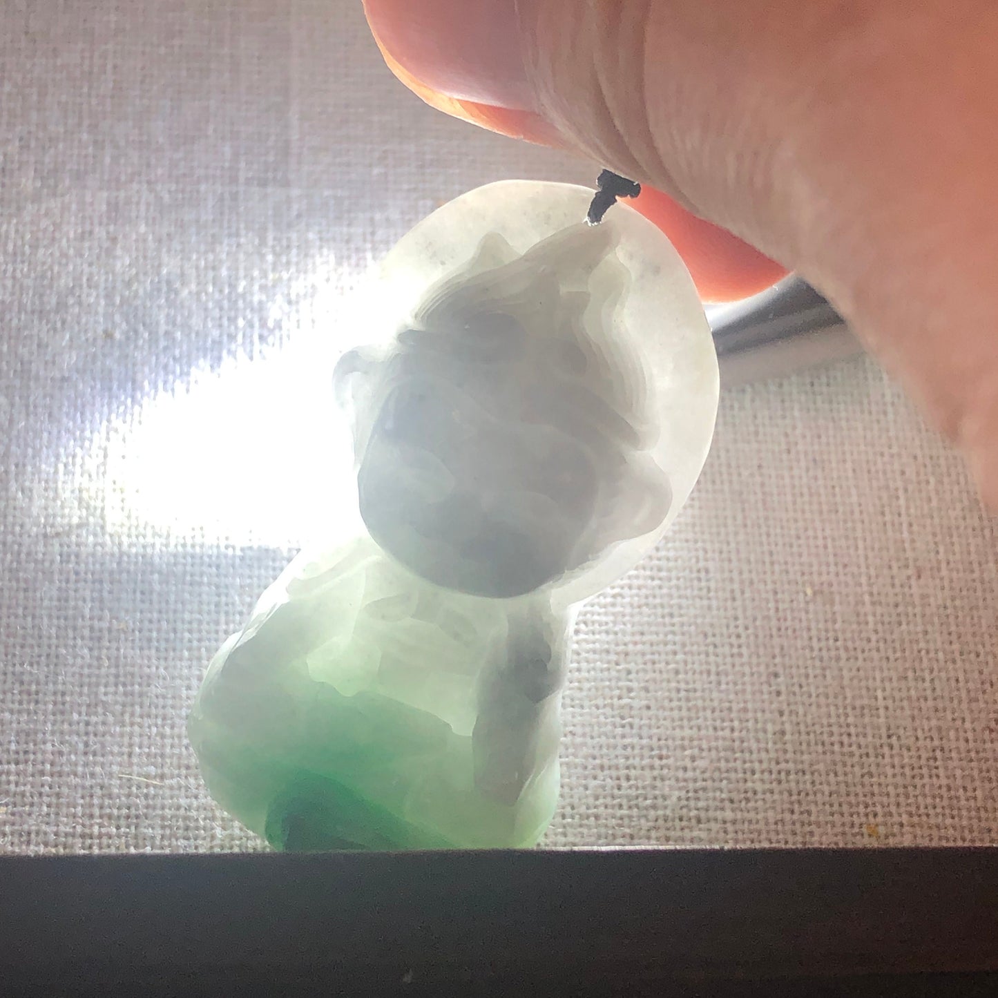 48.6mm Wuji Green Jadeite Jade Carved Monkey King Pendant