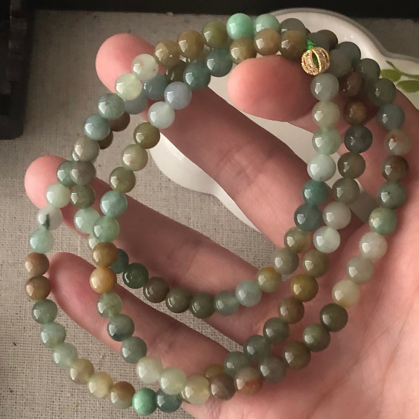 6mm Assorted Colors Jadeite Jade Round Bead Bracelet Necklace