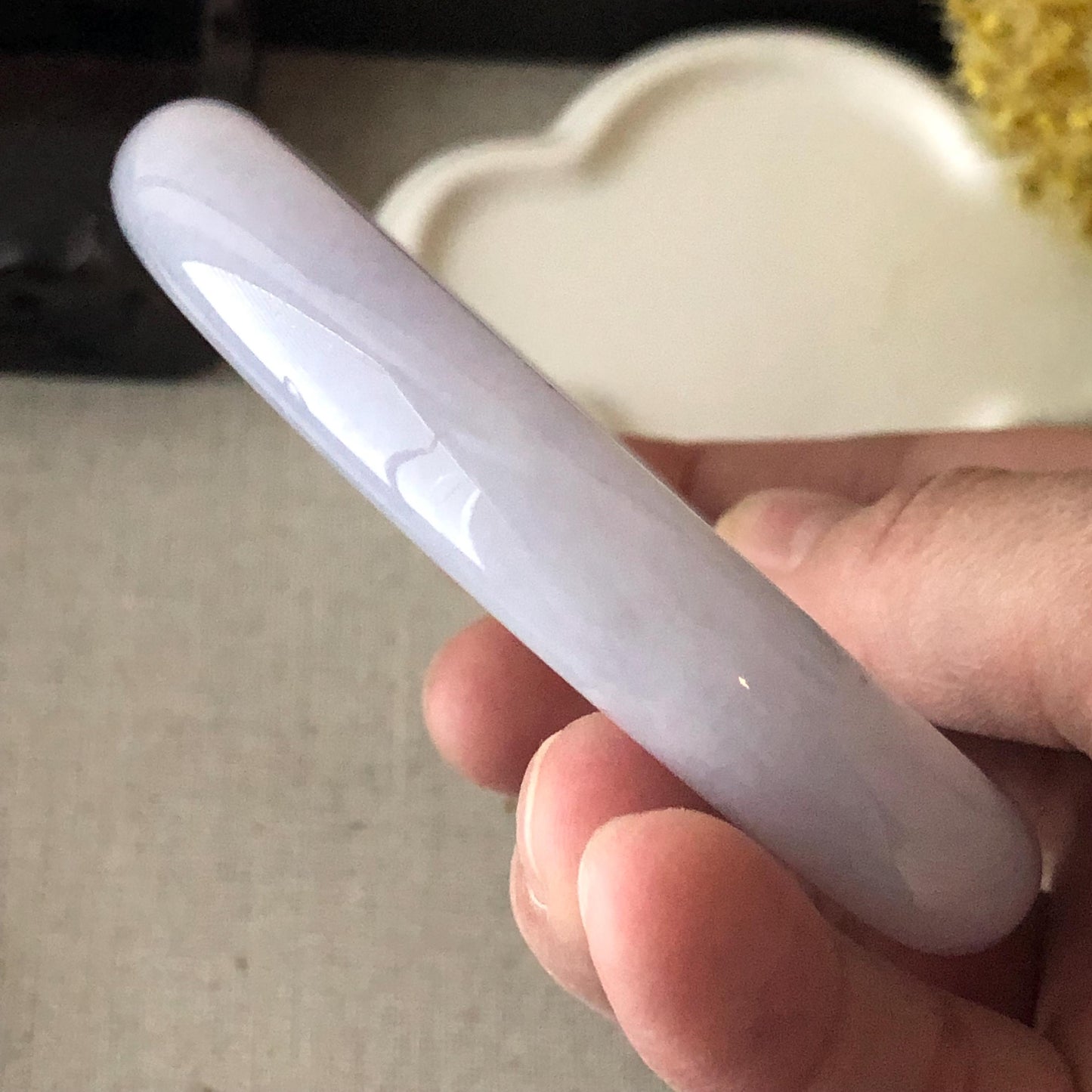 56.8 mm Icy Light Lavender Wuji Jadeite Jade Round Shaped Bangle