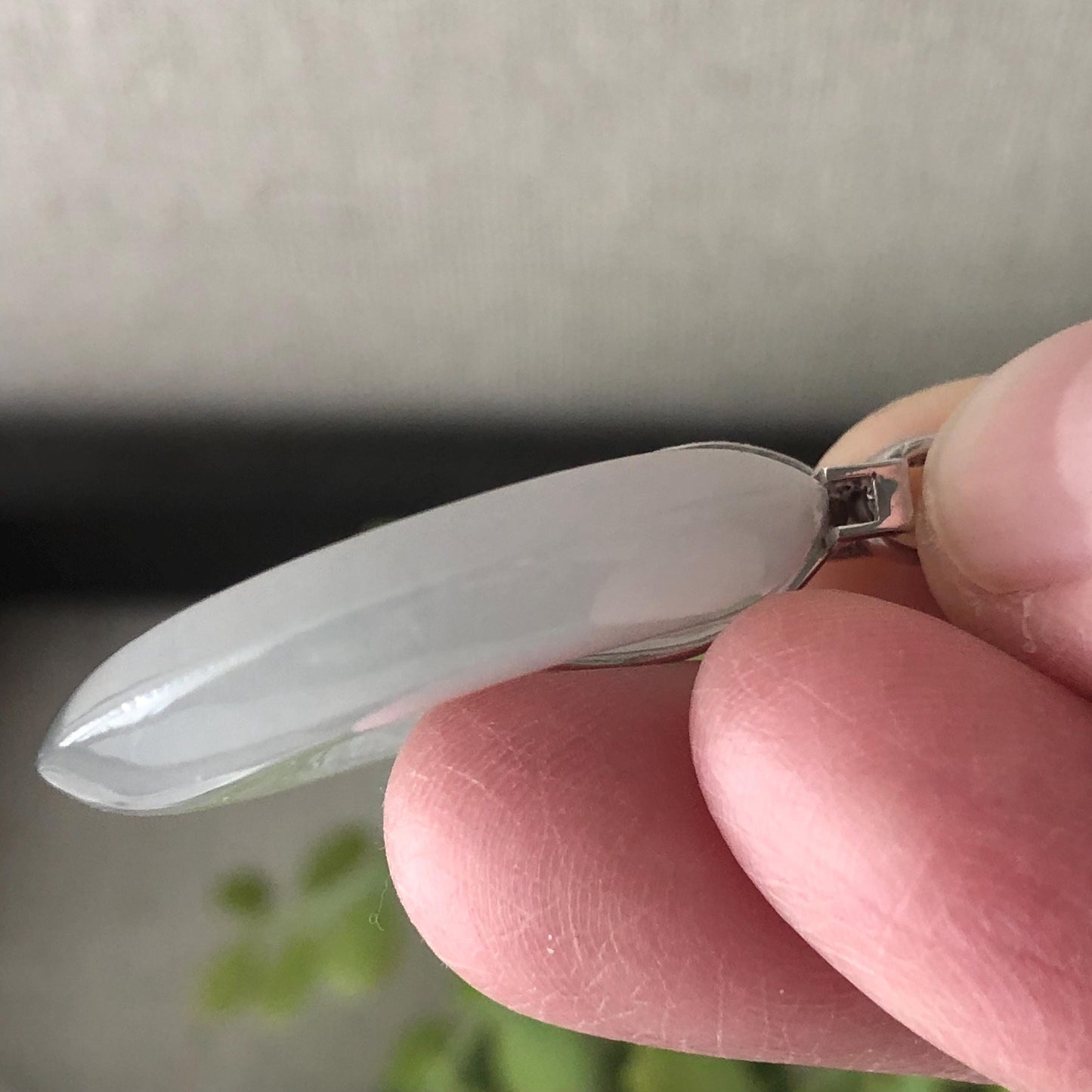 18K 30mm Jadeite Jade Icy Donut Pendant Diamonds