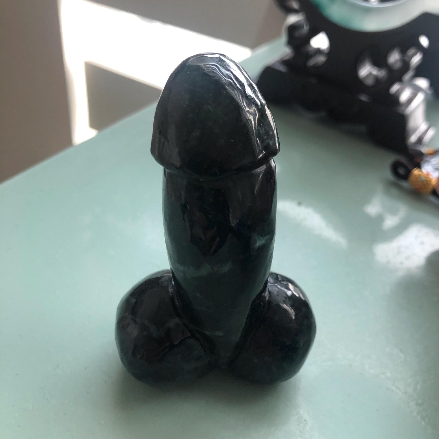 80mm Jadeite Jade Wuji Carved Human Part Pendant