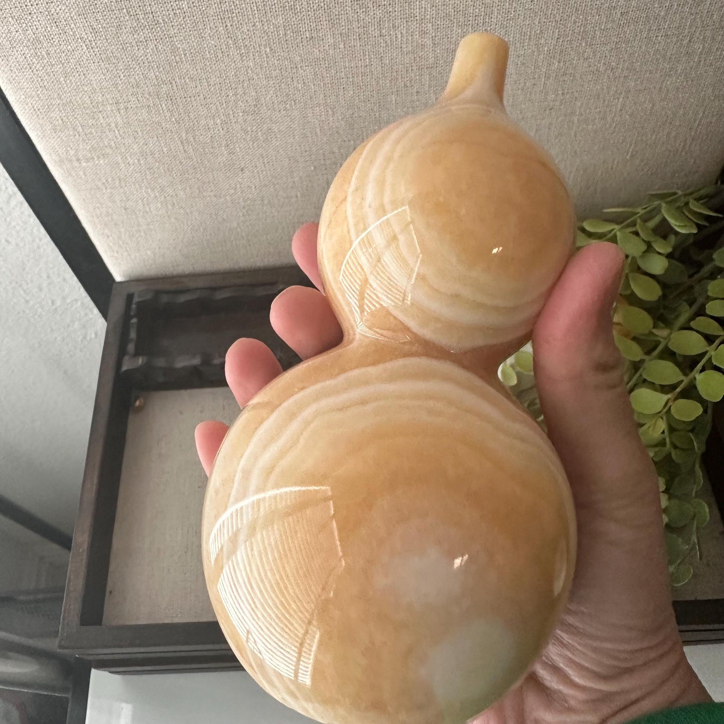 5.5 inches Hulu Gourd Jade Display Statue