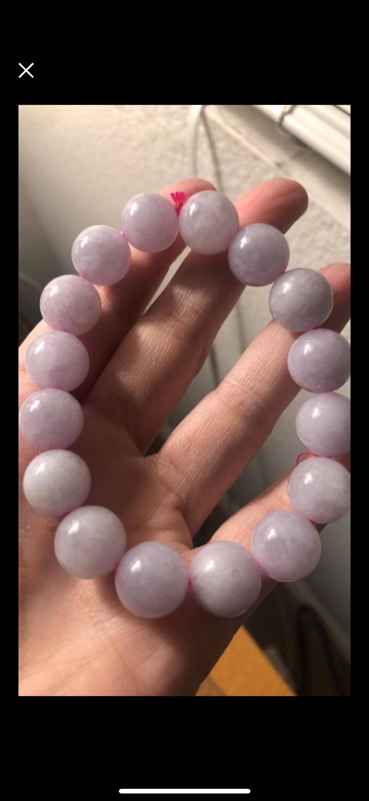 12 mm Light Pink Lavender Jade Jadeite Bead Bracelet