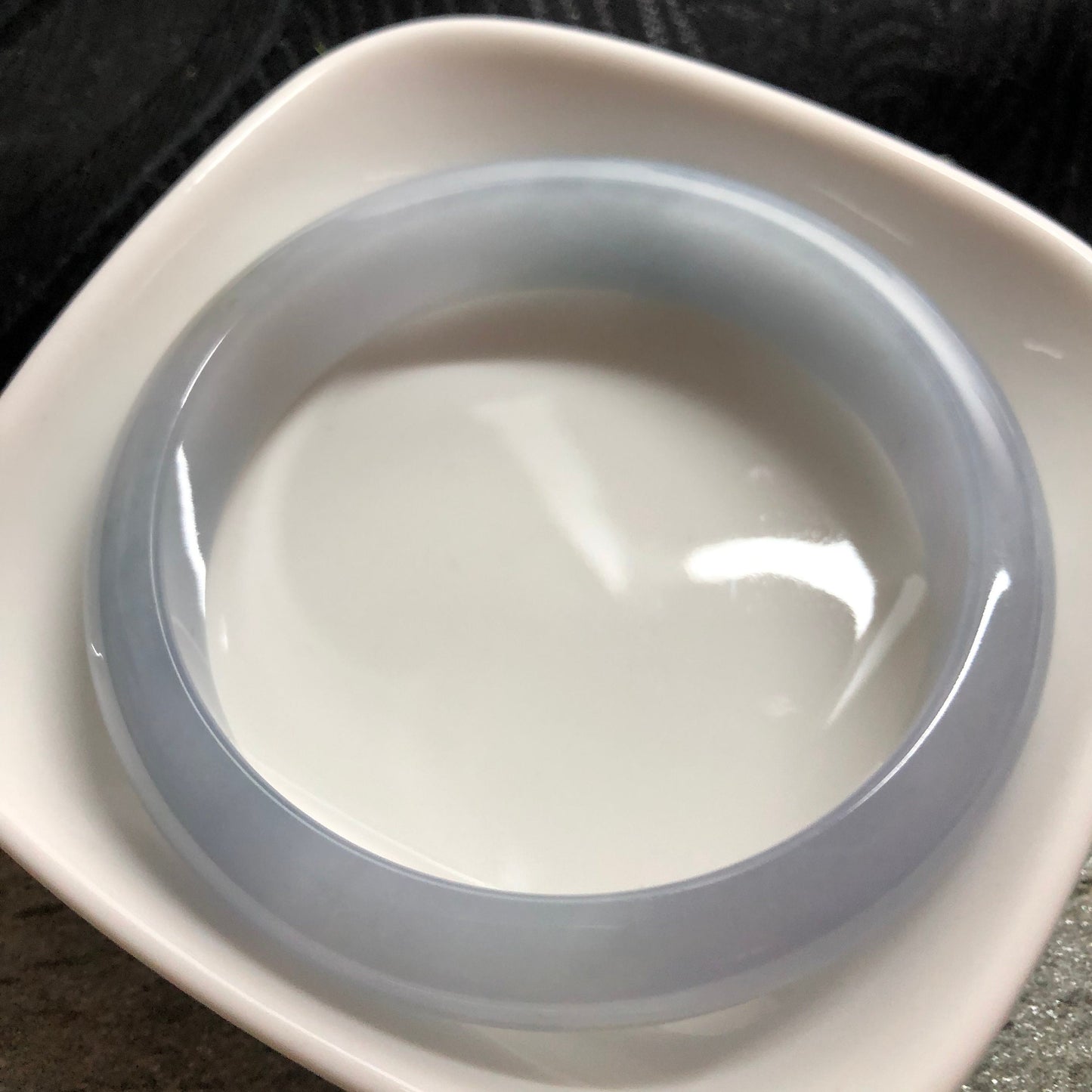 58mm Grade A Myanmar Icy Lavender Sky Blue Round D-Shaped Jadeite Jade Bangle RARE