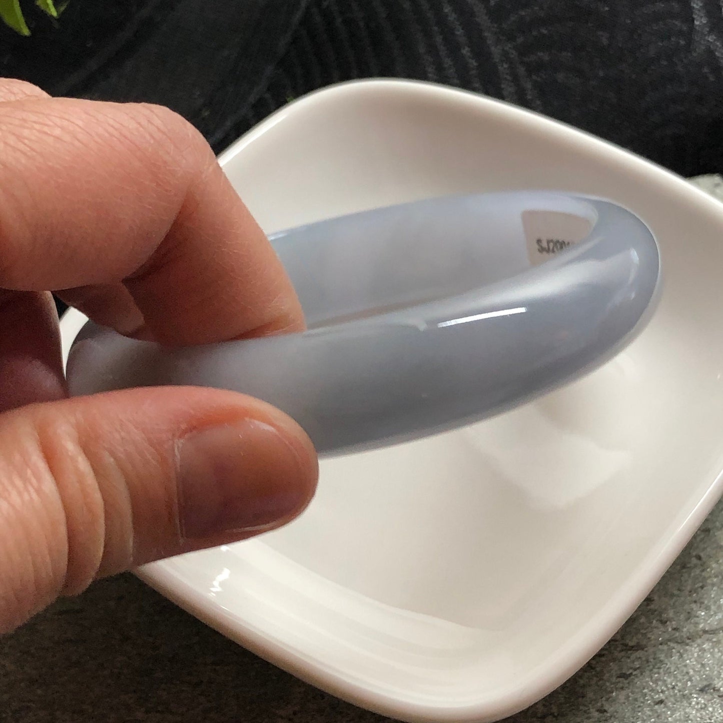 58mm Grade A Myanmar Icy Lavender Sky Blue Round D-Shaped Jadeite Jade Bangle RARE