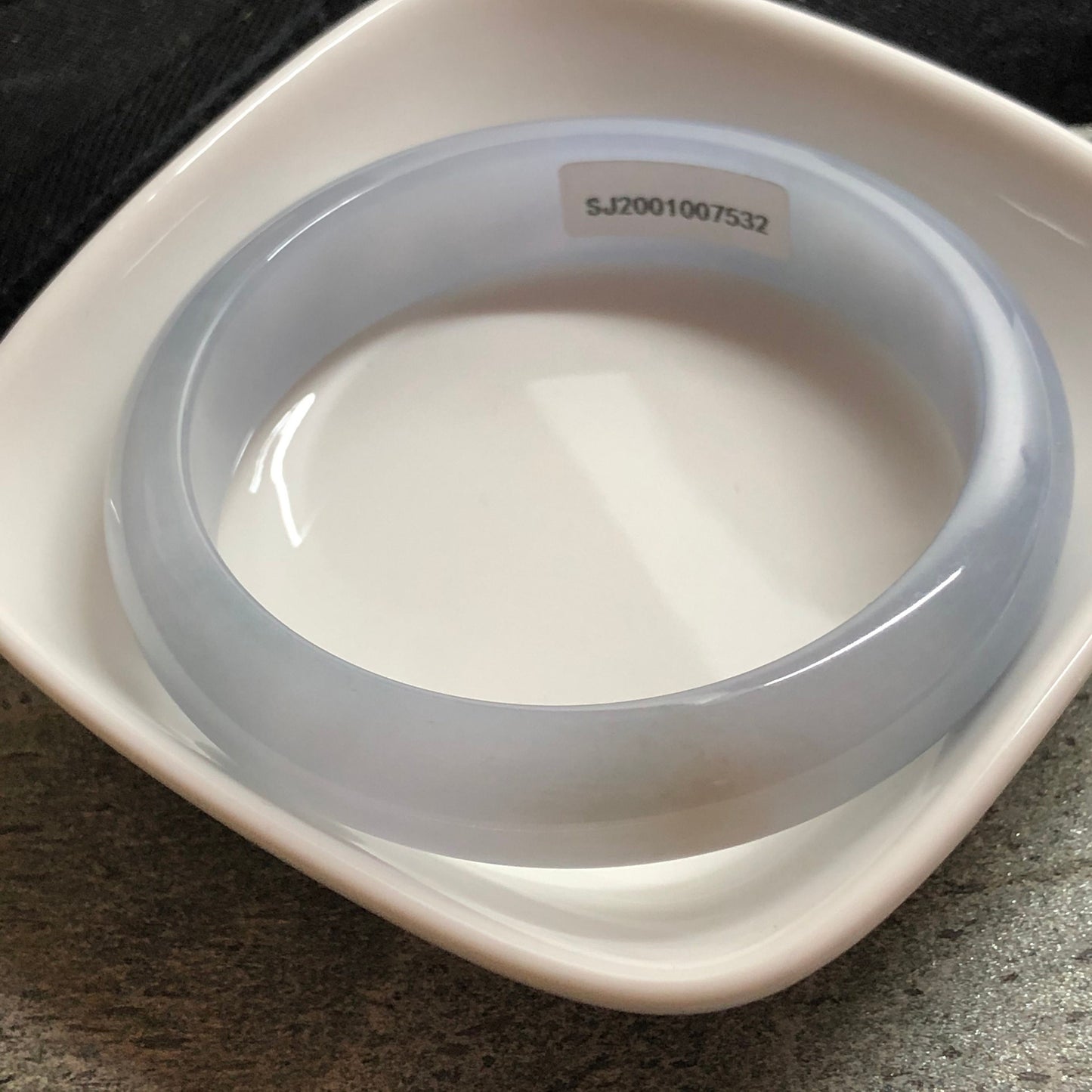 58mm Grade A Myanmar Icy Lavender Sky Blue Round D-Shaped Jadeite Jade Bangle RARE