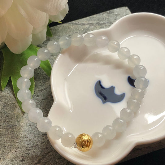 NEW Grade A Myanmar Icy Bead Jadeite Jade Bracelet 7mm 26pcs