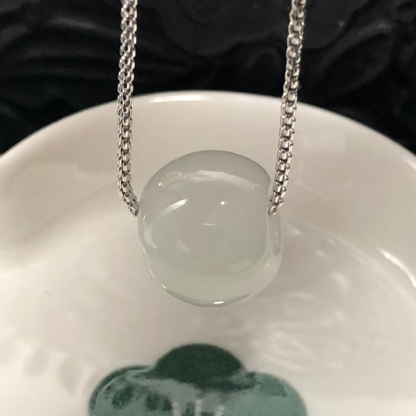 Certified Myanmar Grade A Jadeite Icy Green Barrow barrel Pendant