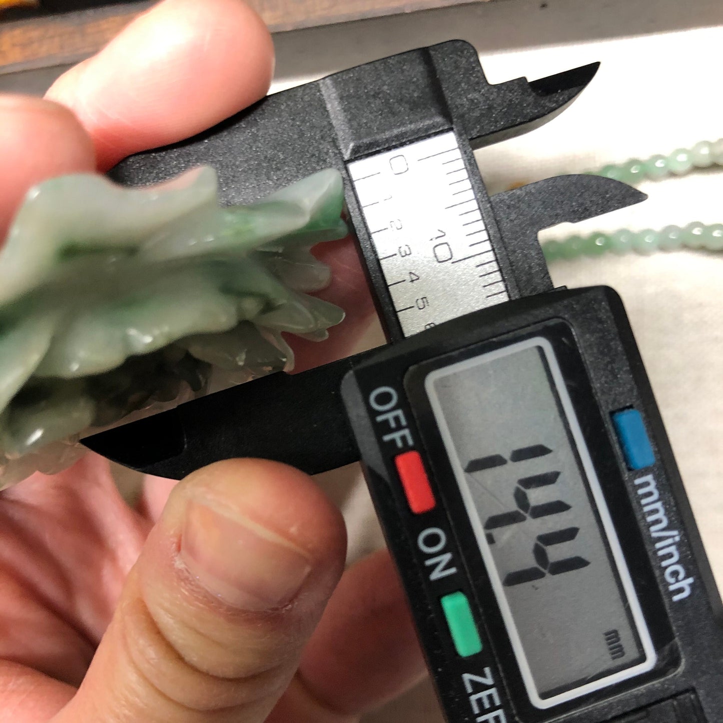 Grade A Myanmar Translucent Carved Moss Flower Jadeite Jade Pendant with Jade Necklace