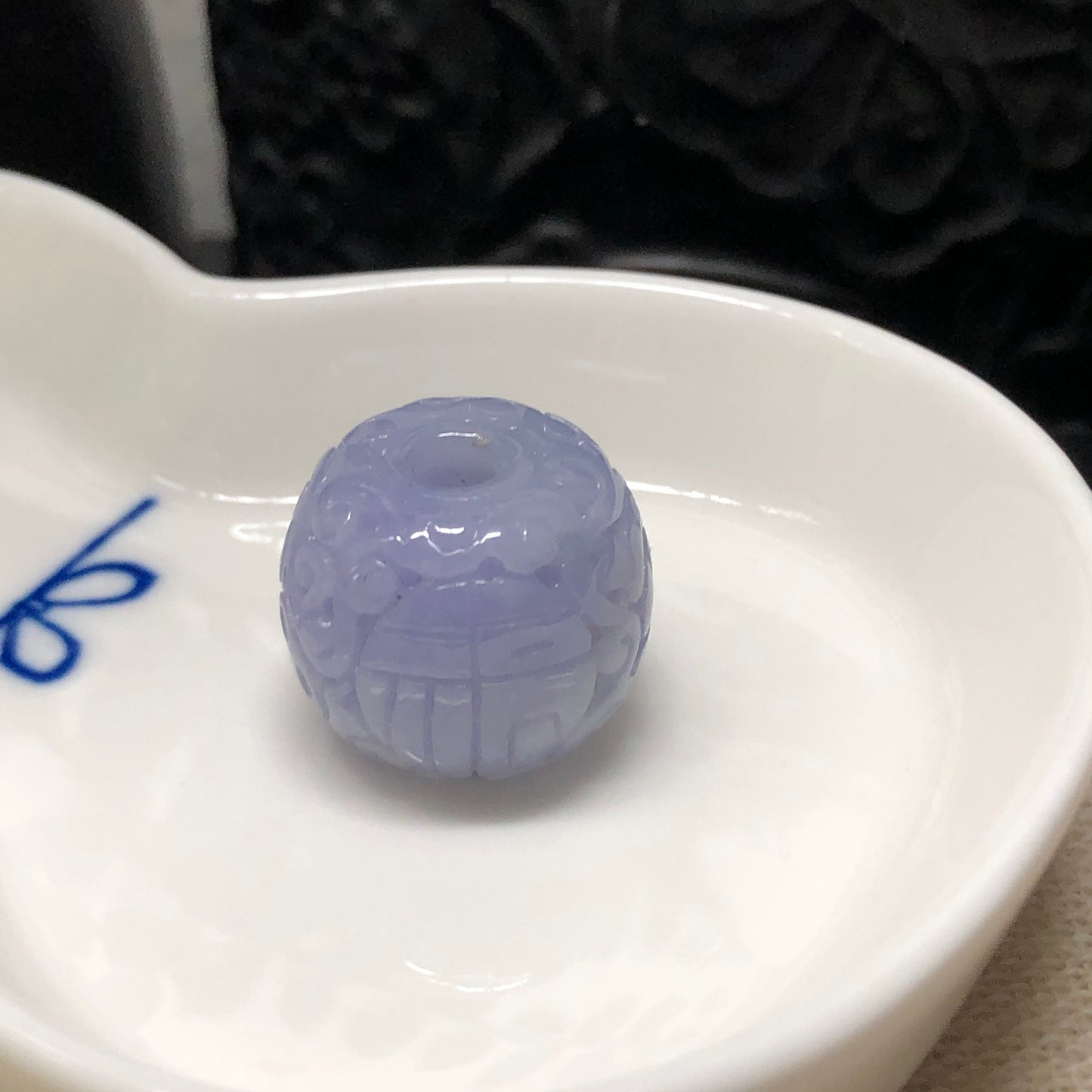 Certified Myanmar Grade A  RARE Carved Lavender Green Jadeite Jade Peace Donut Pendant