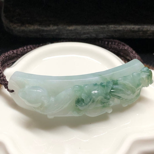 Certified Grade A Assorted Brown Green Black Bead Jade Jadeite Bracelet tie knot bracelet One Size RED