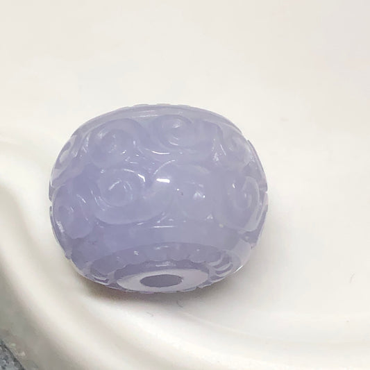 15.3 mm Grade A Lavender Jadeite Jade Barrel Pendant Bracelet