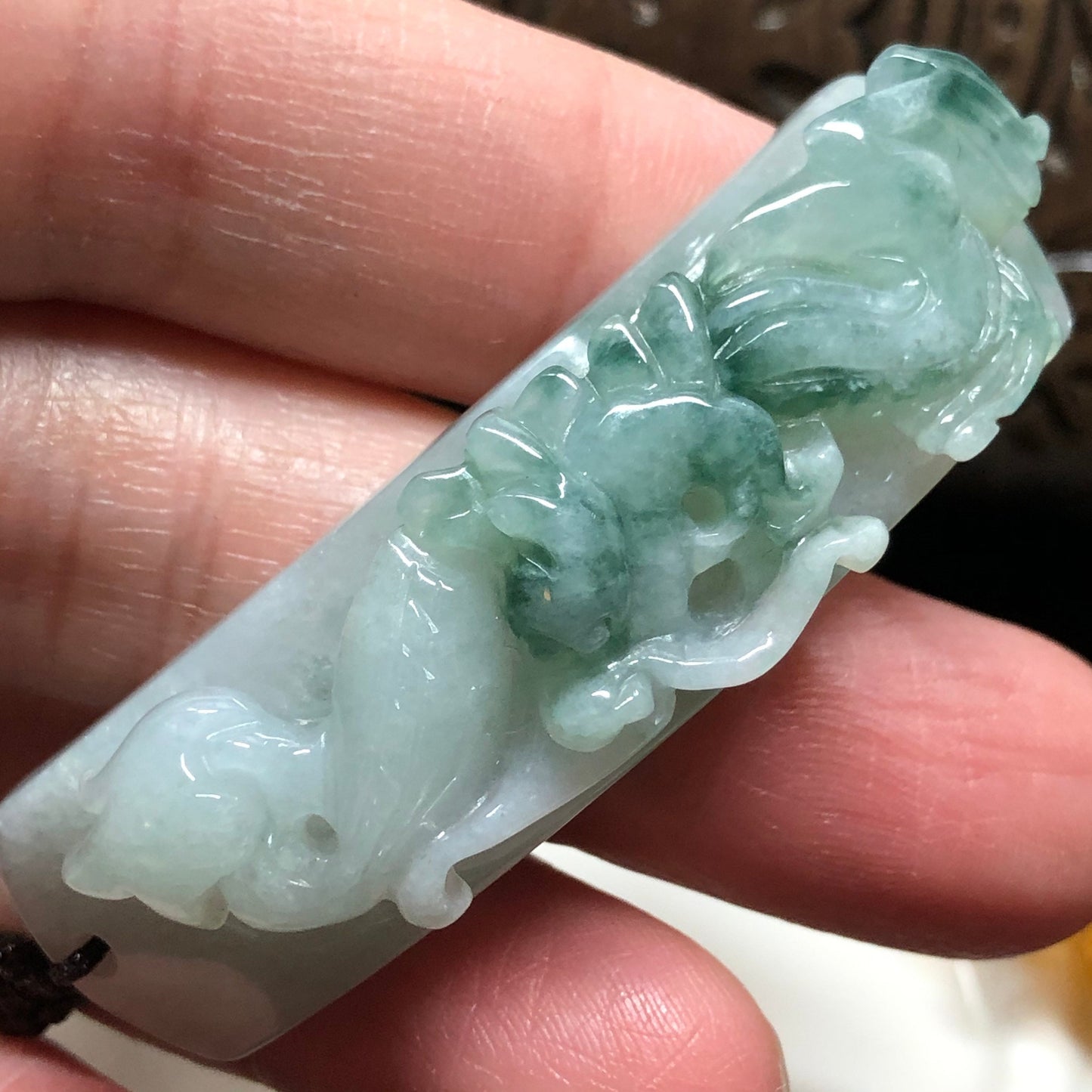 Certified Grade A Assorted Brown Green Black Bead Jade Jadeite Bracelet tie knot bracelet One Size RED